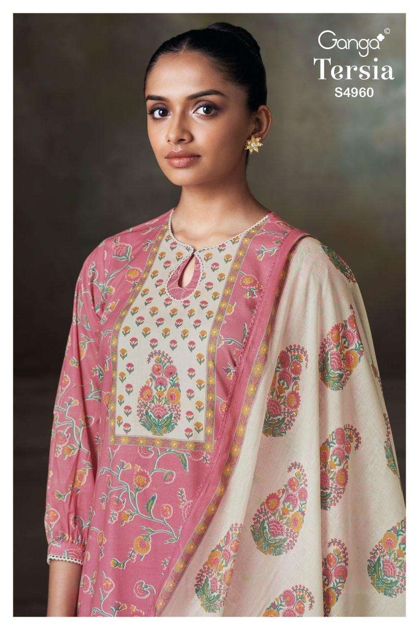 GANGA TERSIA 4960 LUXURY COLLECTION COTTON PRINTED WITH HAND...
