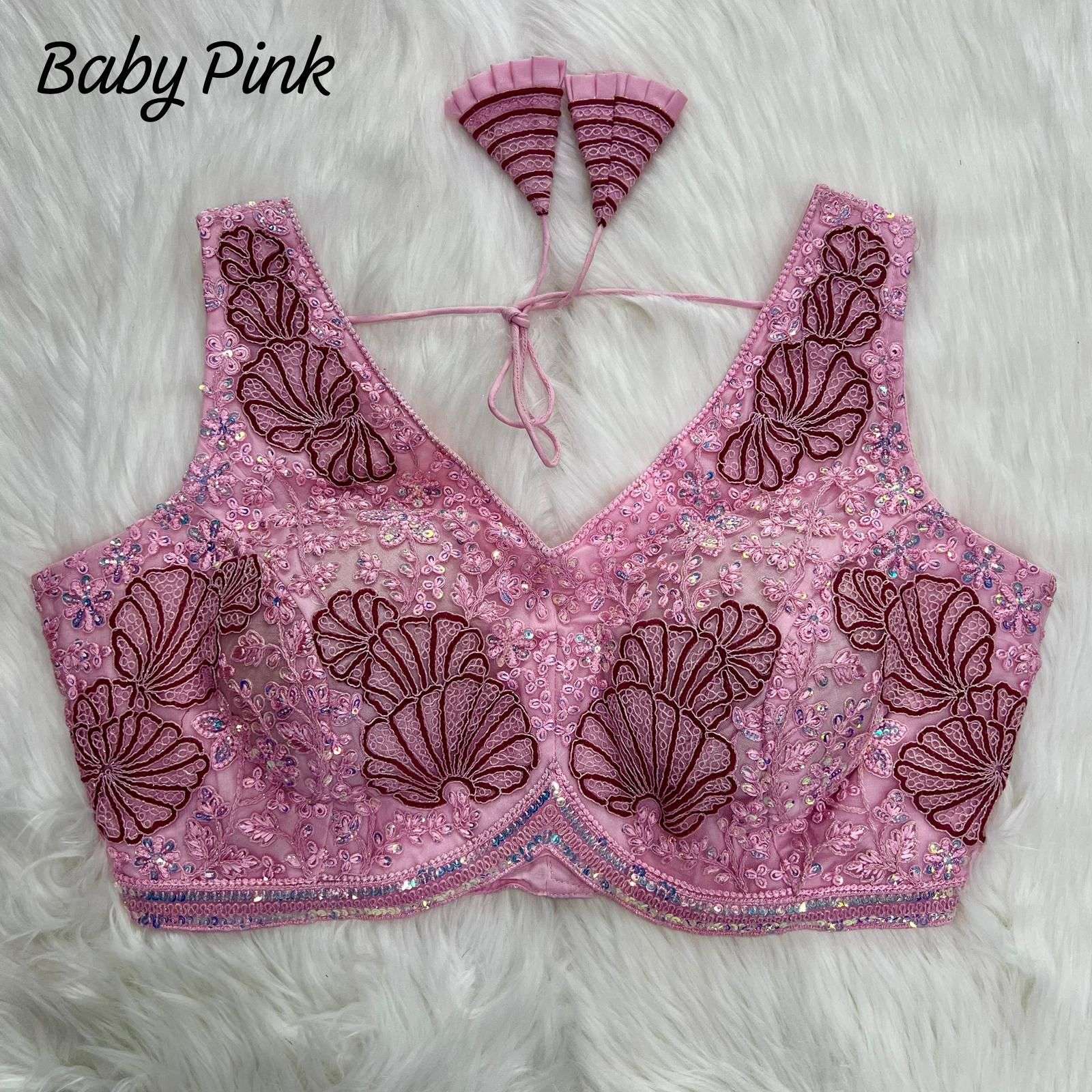 GIRLIES BEAUTIFUL AND MULTICOLOUR NET FANCY FABRIC ON BLOUSE...