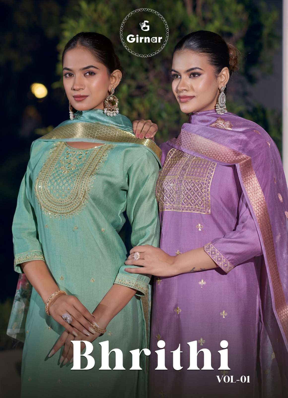 GIRNAR BHRITHI VOL 1 STRAIGHT CUT EMBROIDERY READYMADE SALWA...
