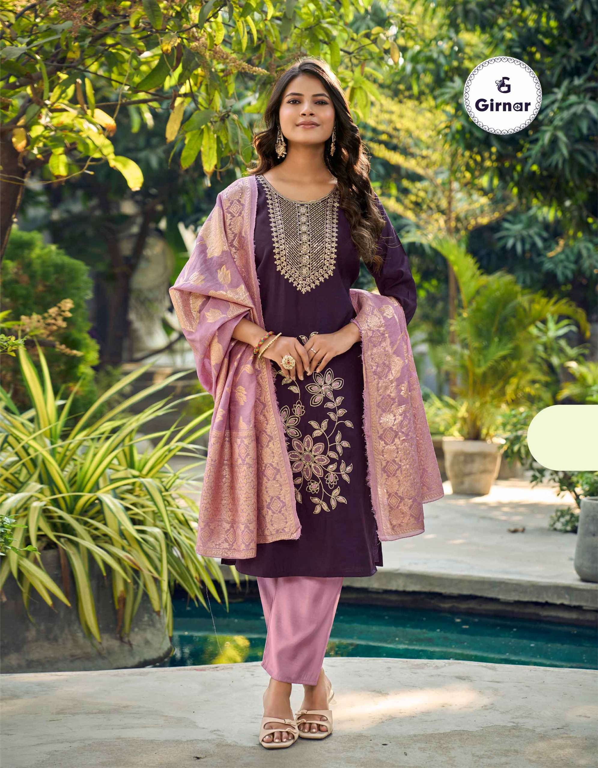 GIRNAR KHUSHI VOL 1 STRAIGHT CUT CONTRASS DESIGNER SALWAR SU...