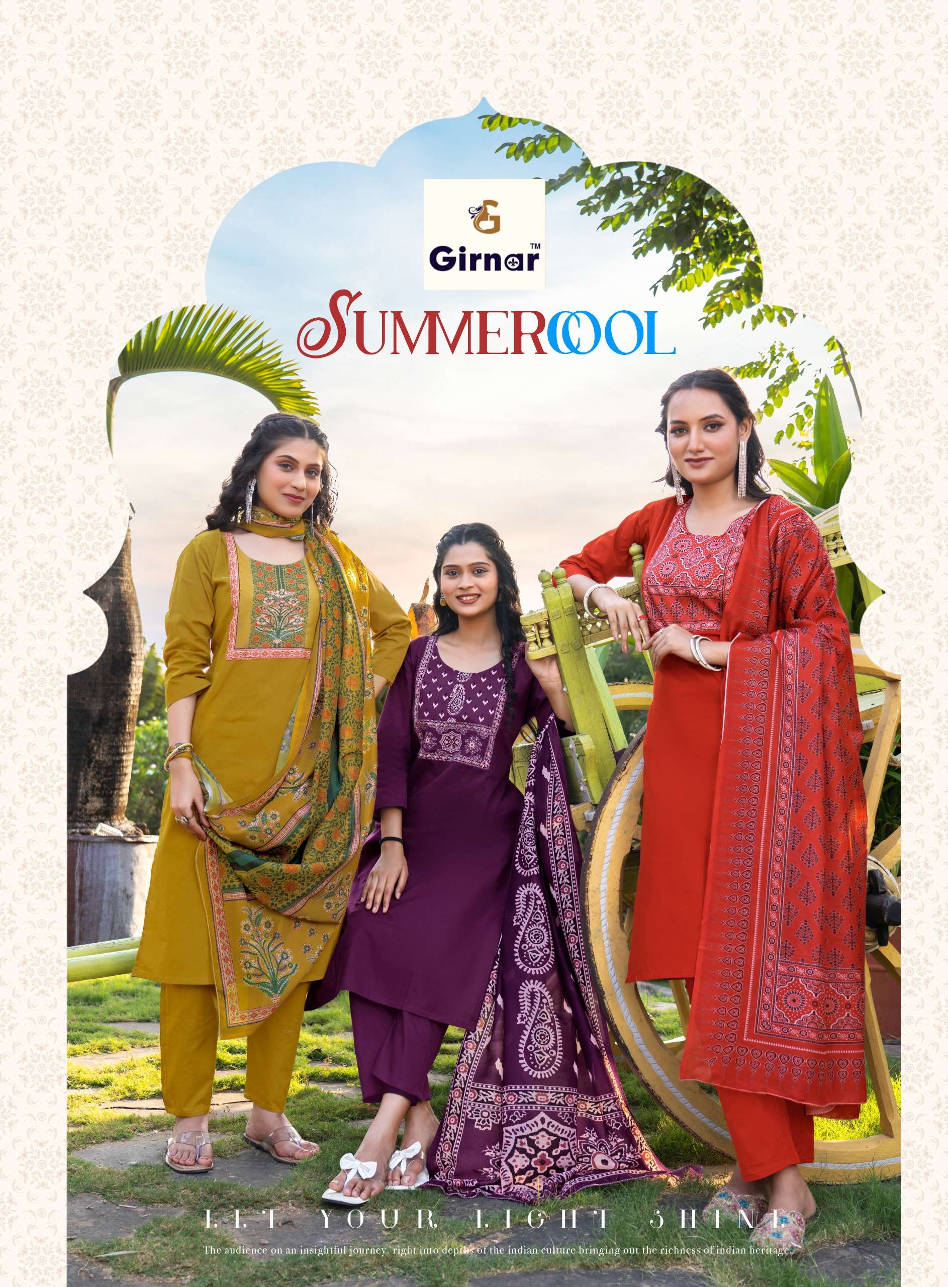 GIRNAR SUMMER COOL VOL 1 COTTON STRAIGHT CUT SALWAR SUIT AT ...