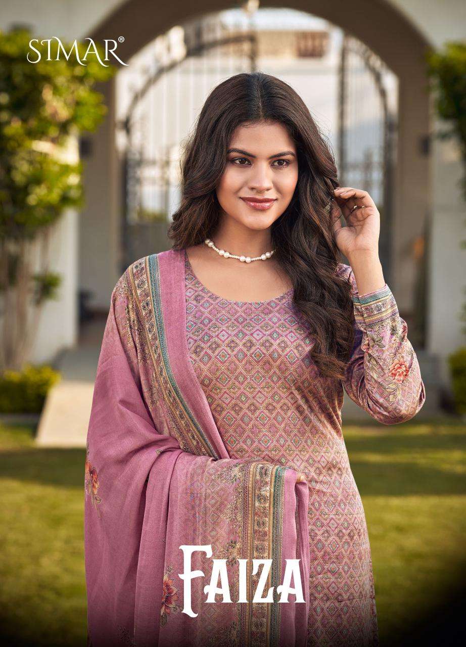GLOSSY FAIZA 4775 COLOURS SATIN DIGITAL PRINT WITH HANDWORK ...