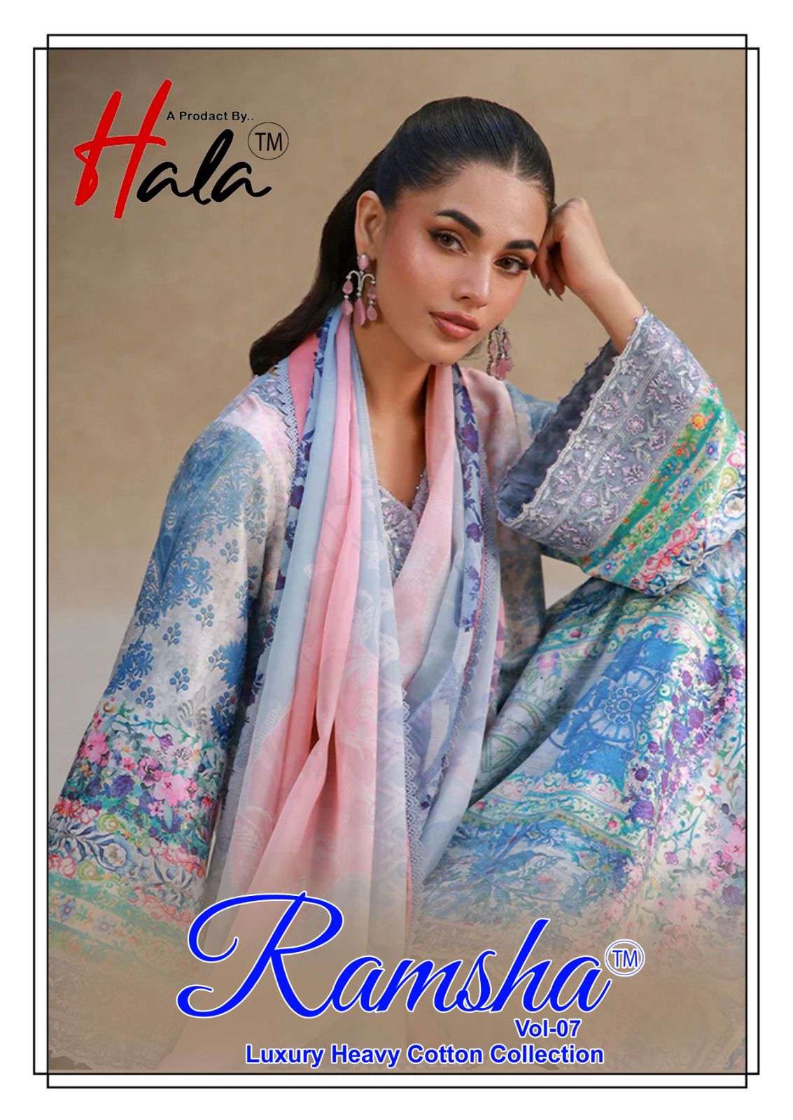 HALA RAMSHA VOL 7 HEAVY COTTON EXCLUSIVE DESIGN PAKISTANI ST...