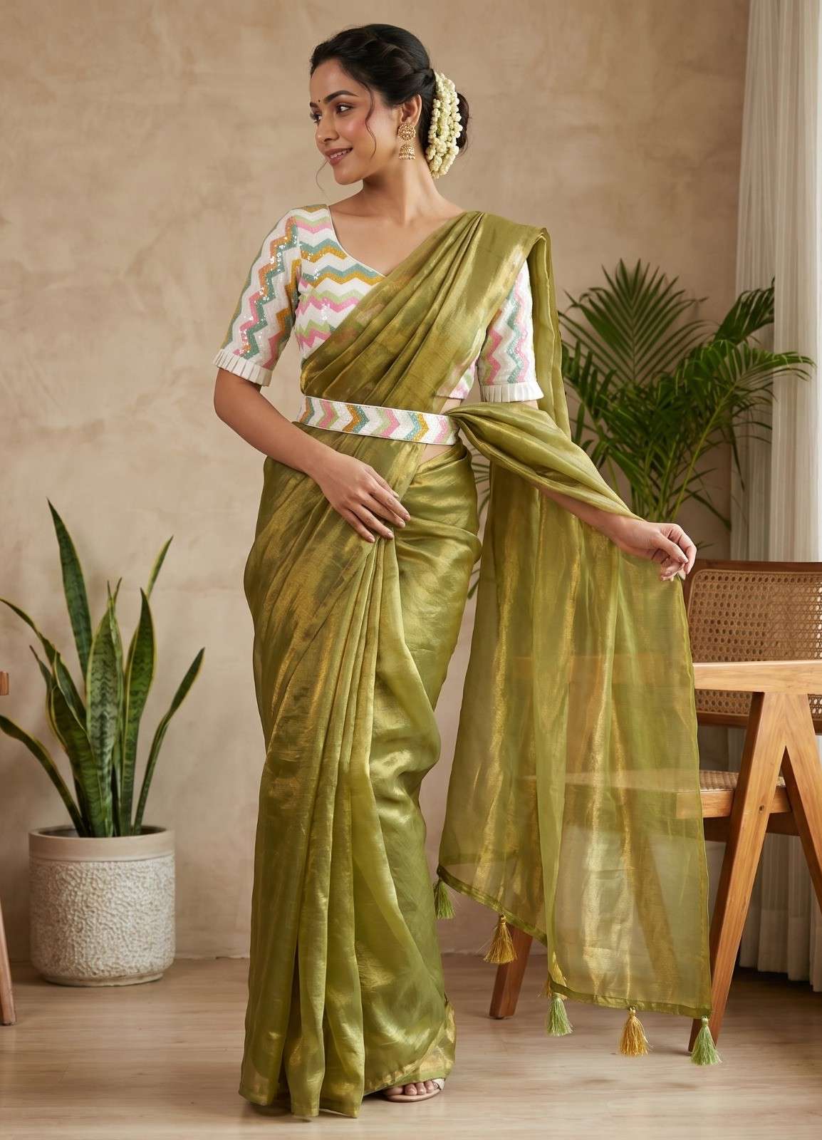  Heavy and simple Space Silk fabric with Beautiful Tussal sa...