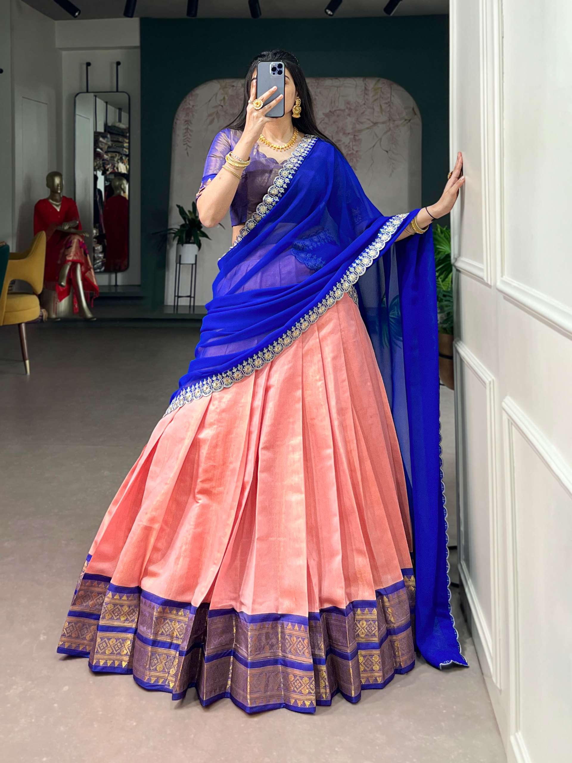 Heritage redefined in this Kanchipuram silk traditional fabr...