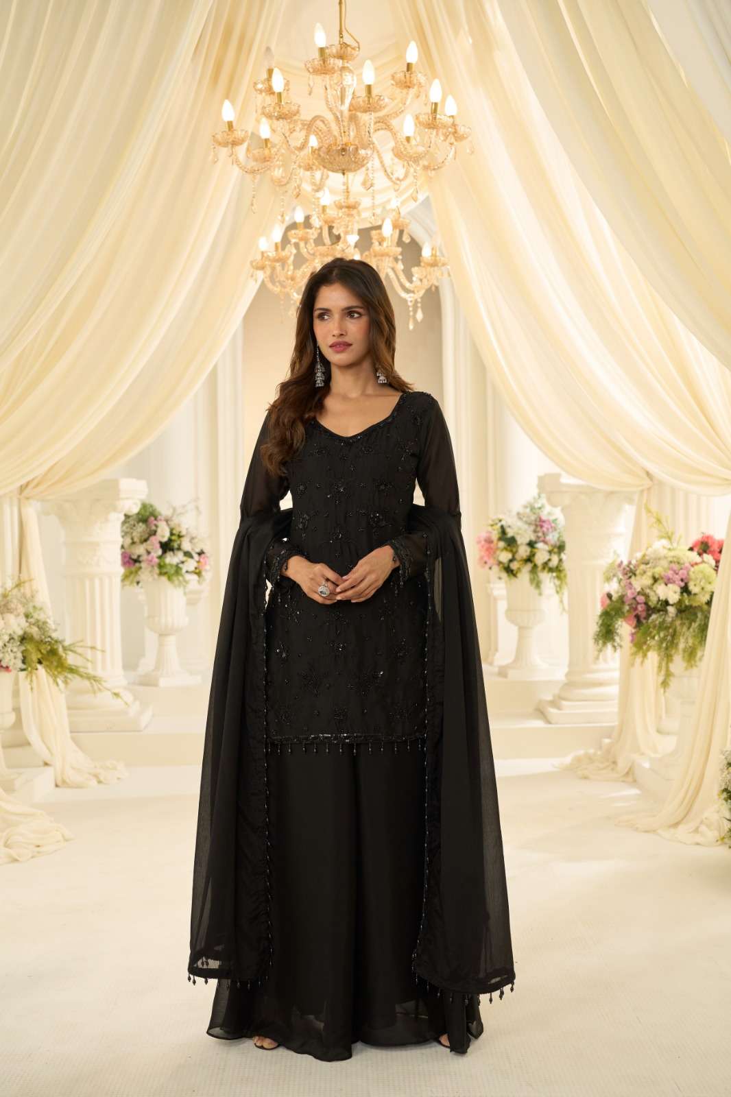 HOF 436 AND 437 SERIES CHINNON SILK HEAVY WORK FARSHI SALWAR...