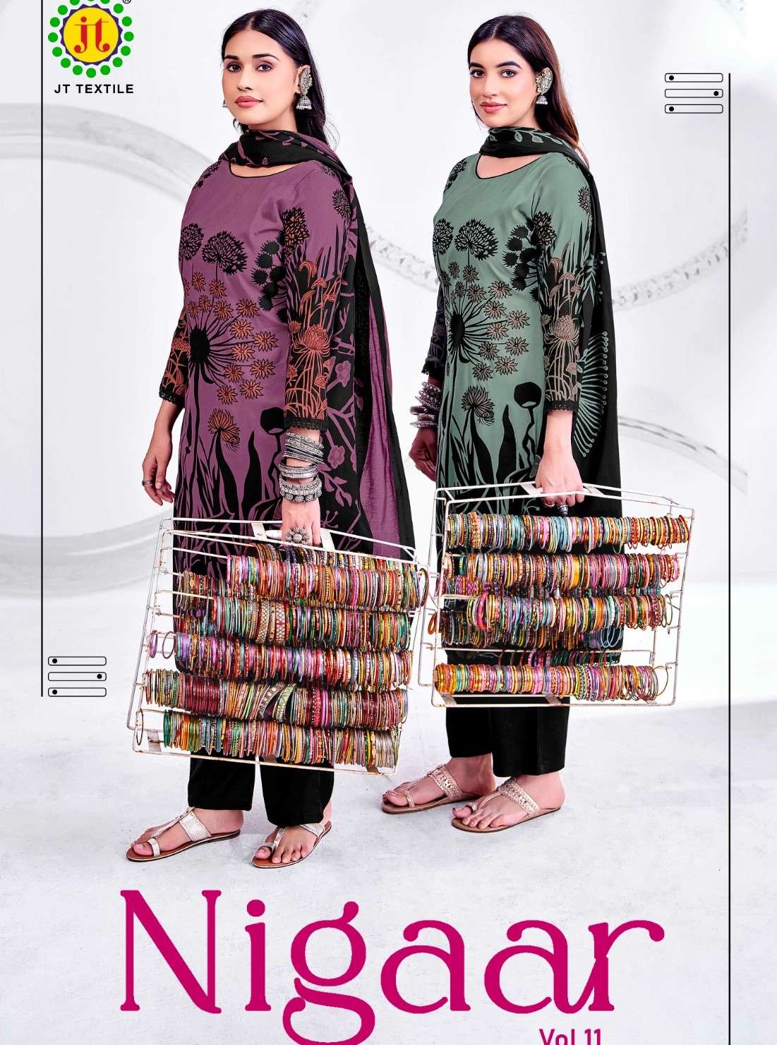 JAMATMAL NIGAAR VOL 11 RAYON FABRIC WITH GOLD PRINT UNSTITCH...