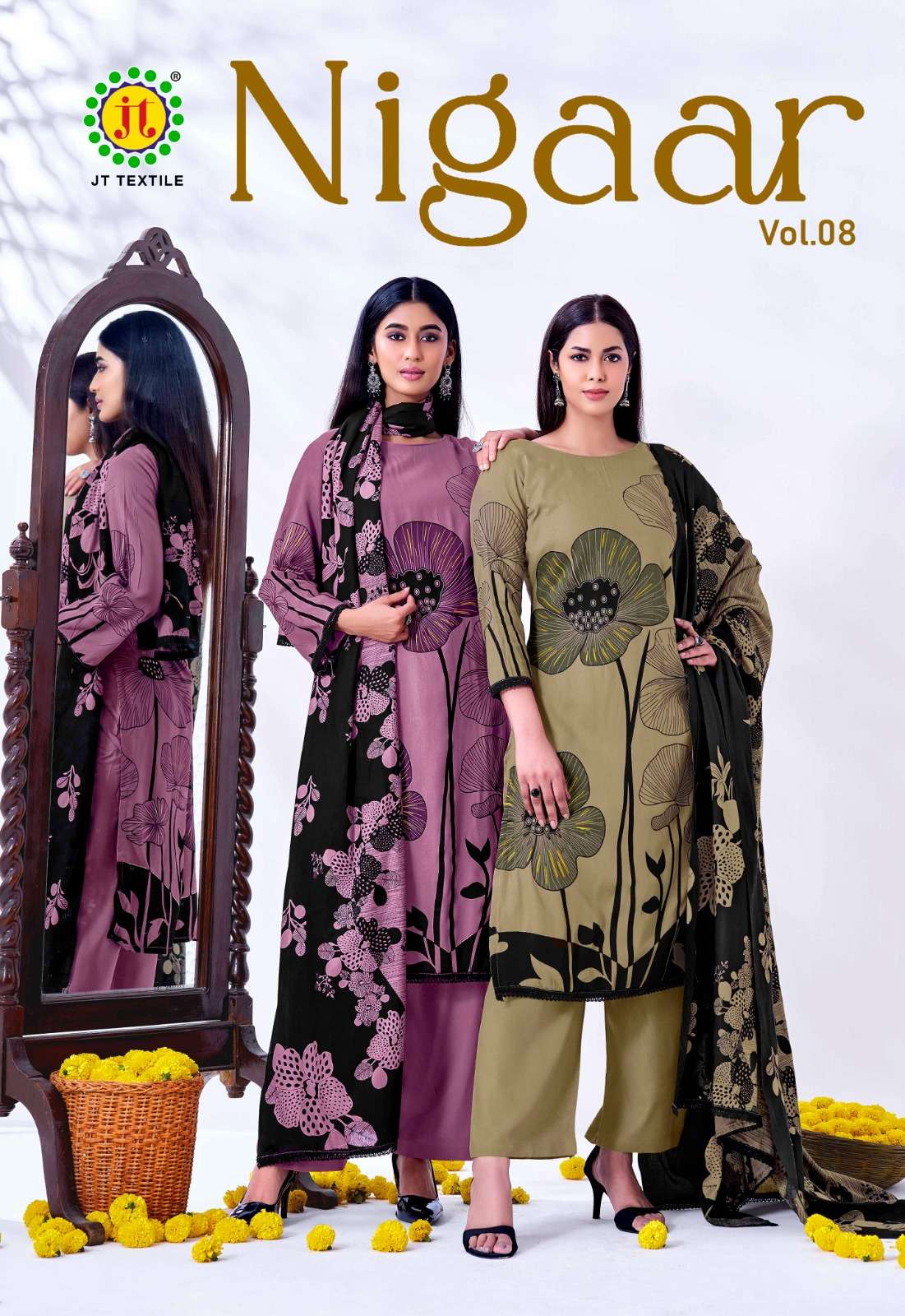 JAMATMAL NIGAAR VOL 8 BOUTIQUE RAYON FOIL PRINT SALWAR KAMEE...