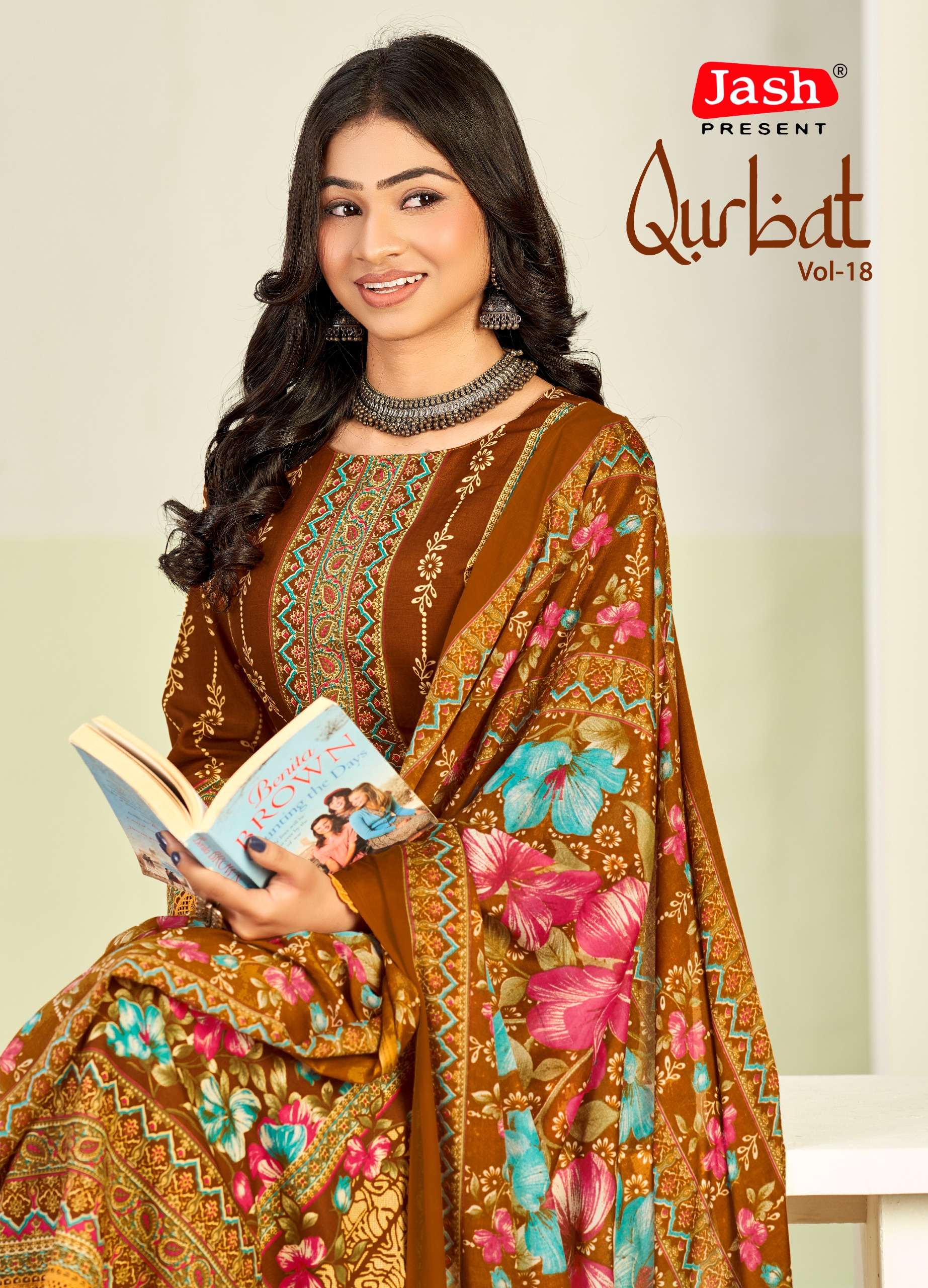 JASH QURBAT VOL 18 MIX COTTON DESIGNER SALWAR KAMEEZ COLLECT...