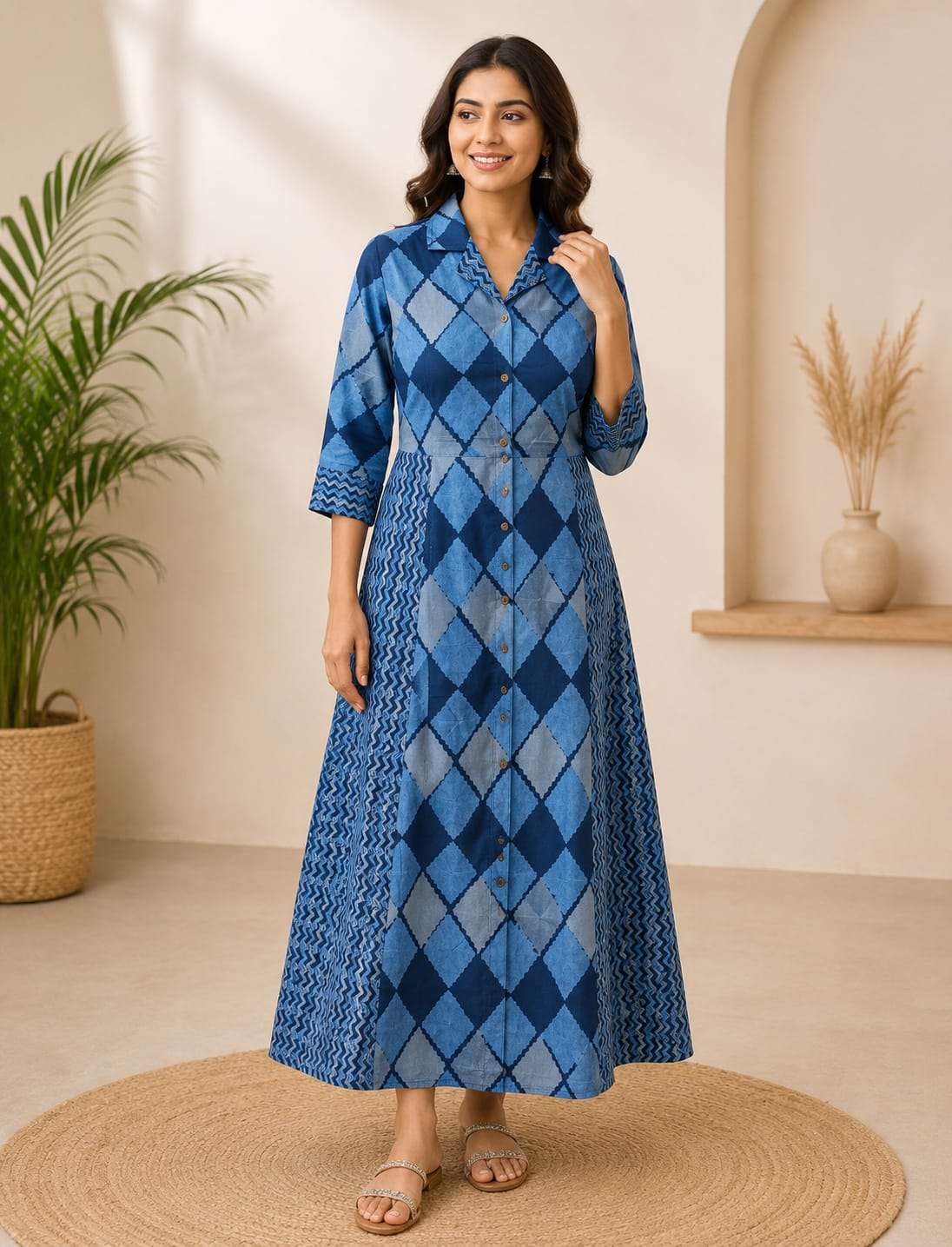 K 961 PURE COTTON MIDI DRESS YOUNG STYLE REGULAR NIGHT DEALE...