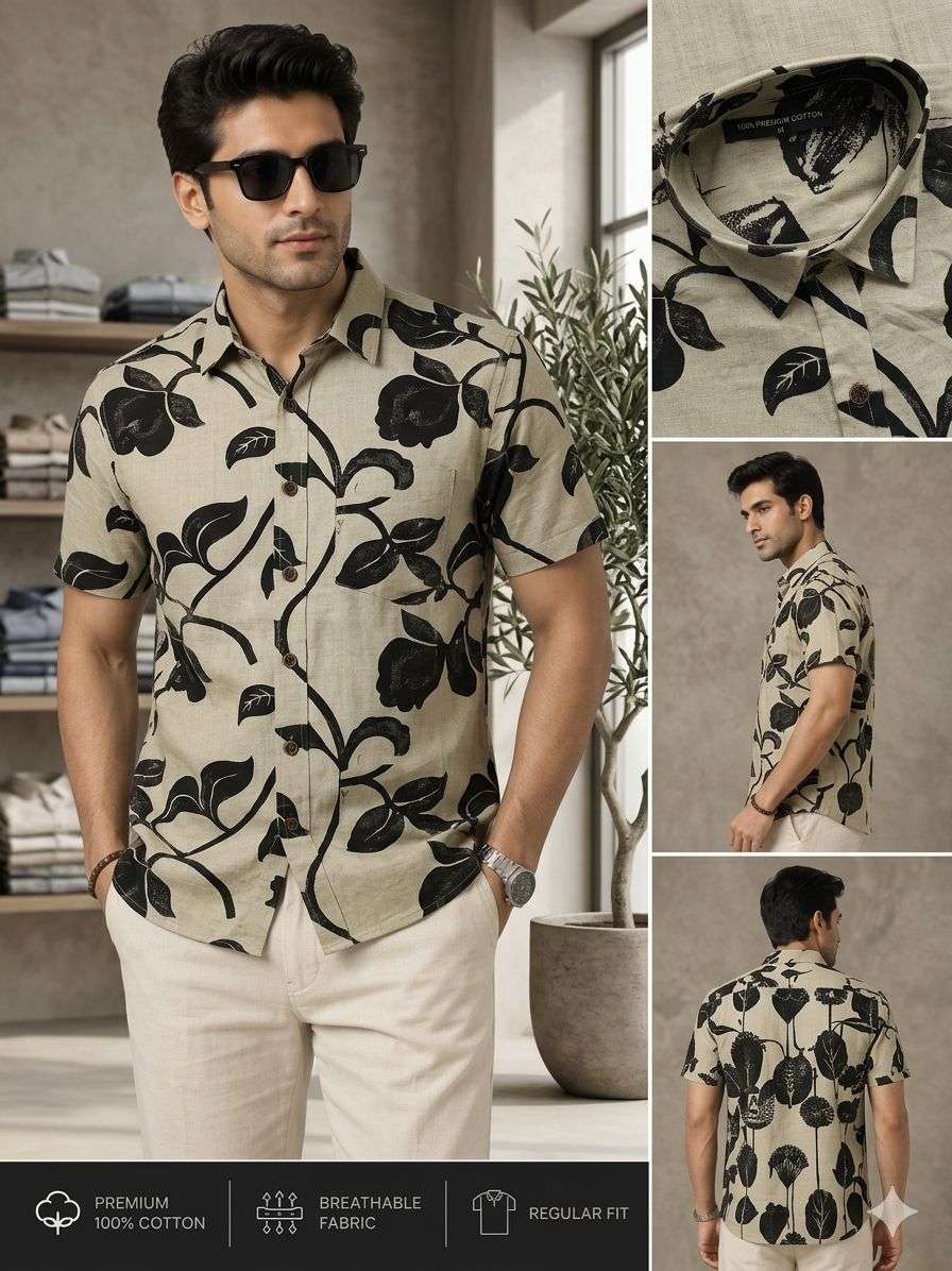 K 971 MENS TRENDY DESIGNS  HALF SLEEVE SHIRTS FOR MENS COLLE...