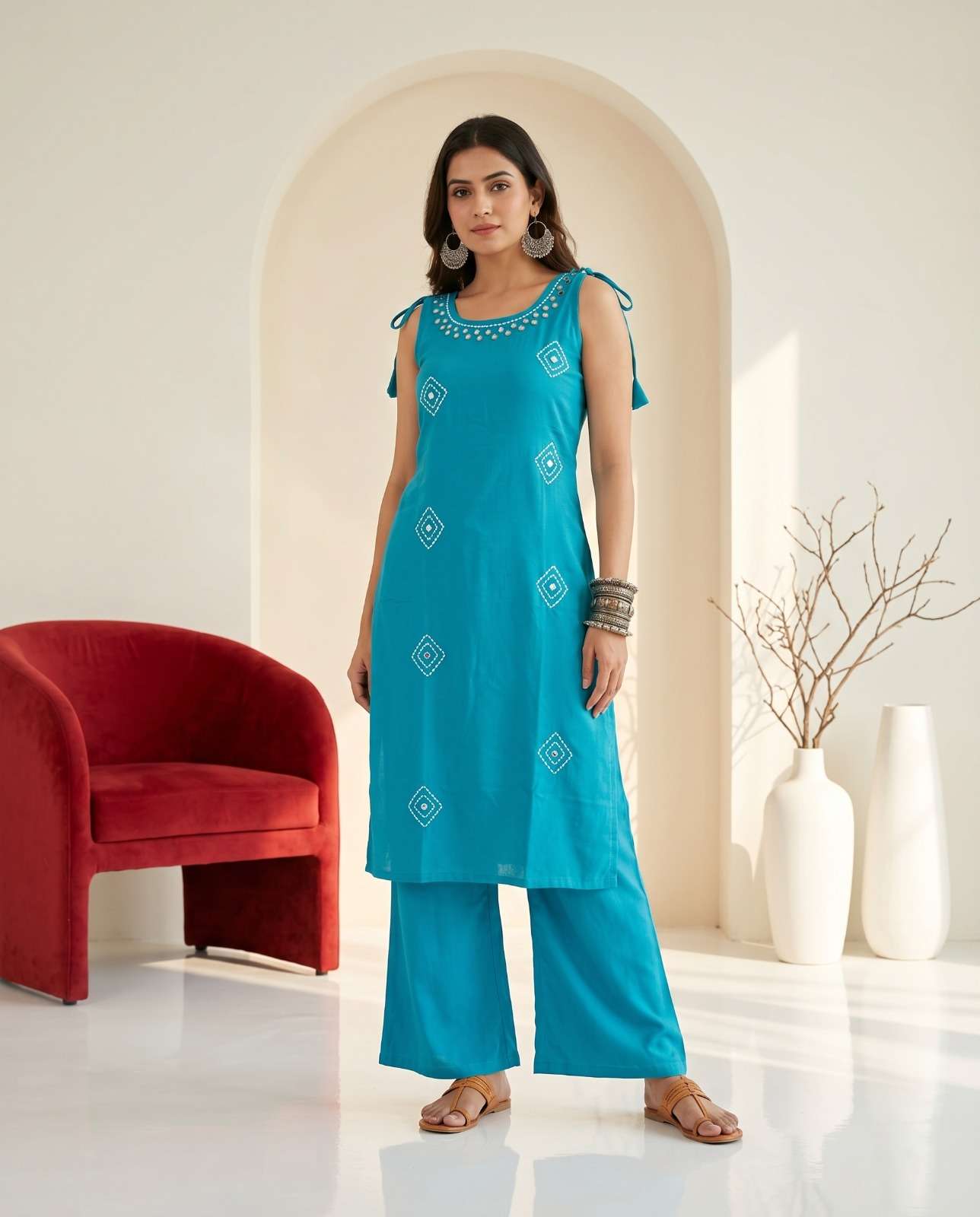 K 978 JAQUARD RAYON CORD SET NEW STYLE SLEEVELESS KURTI DEAL...
