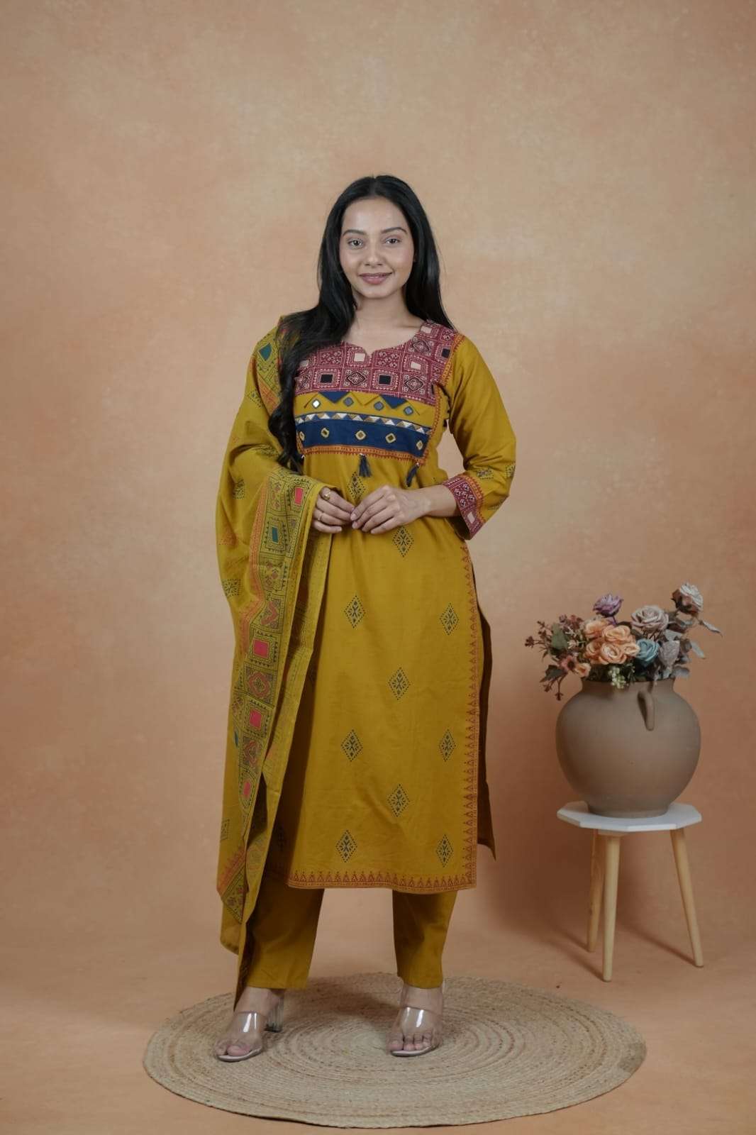 K 985 READYMADE COTTON NECK WORK SALWAR SUIT COLLECTION SHOP