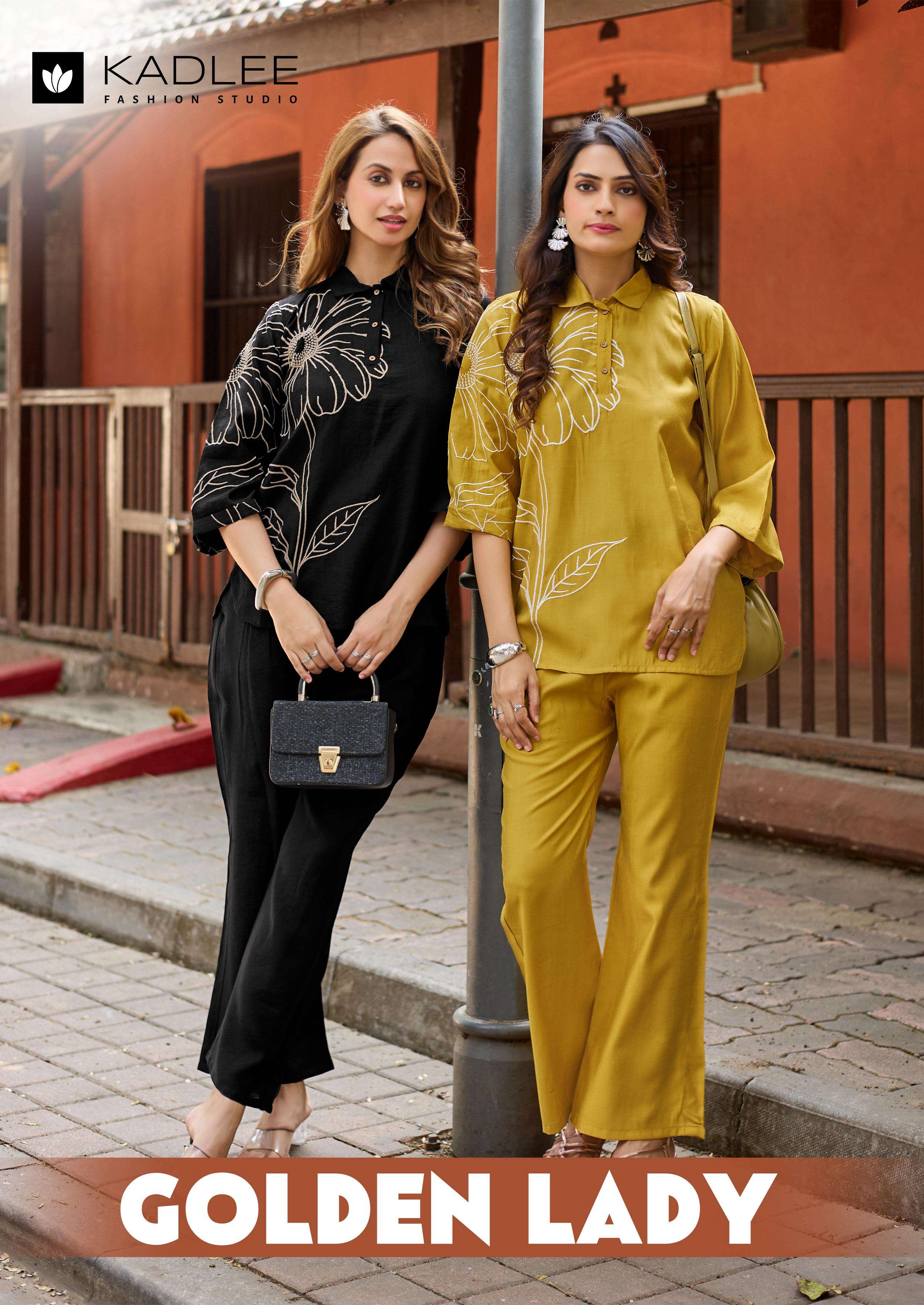 KADLEE GOLDEN LADY BOUTIQUE VISCOSE THREAD WORK WOMEN CORD S...