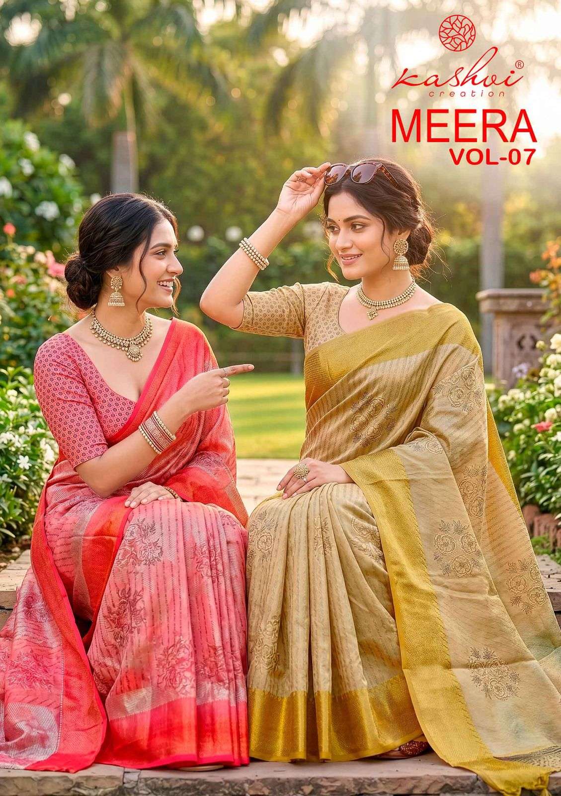 KASHVI CREATION MEERA VOL 7 BRASSO DOBY BORDER WITH ZARI PRI...