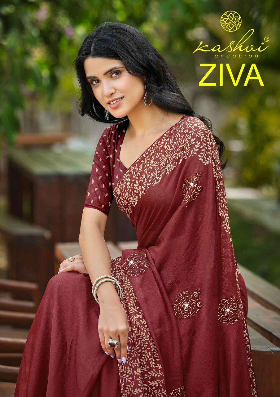 KASHVI CREATION ZIVA VOL 1 STAR GEORGETTE WITH EMBROIDERY AN...