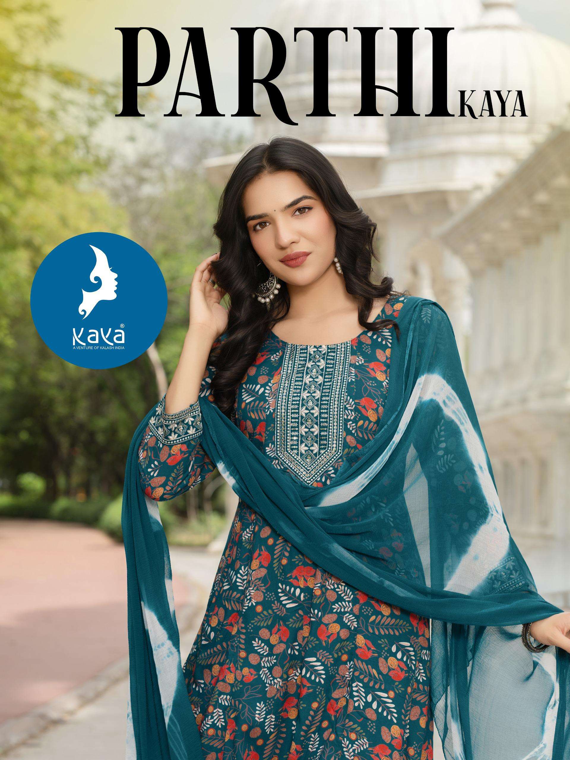 KAYA KURTI PARTHI READYMADE RAYON PRINT 3 PIECE ANARKALI CON...