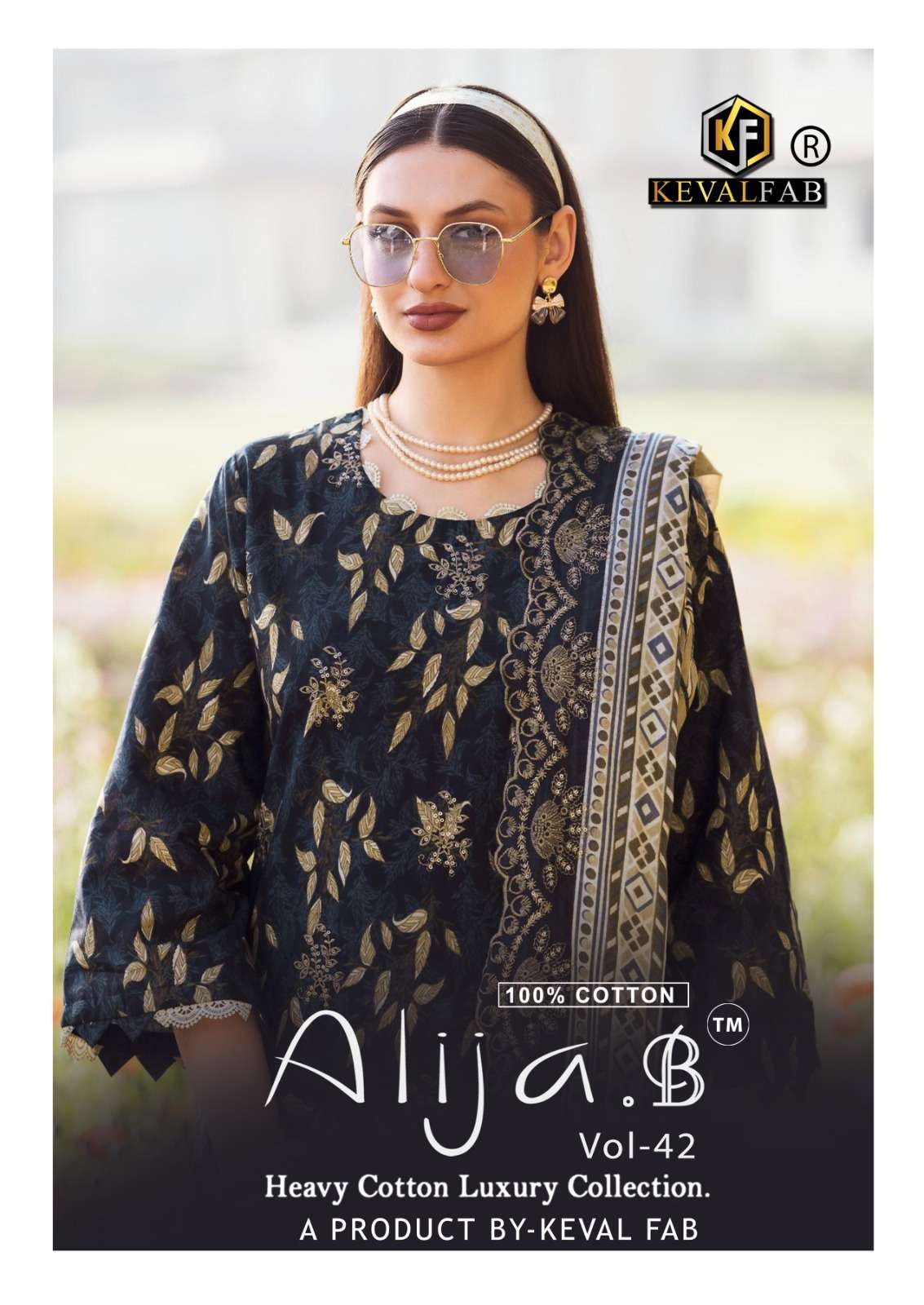 KEVAL FAB ALIJA B VOL 42 KARACHI READYMADE KURTI PANT WITH D...