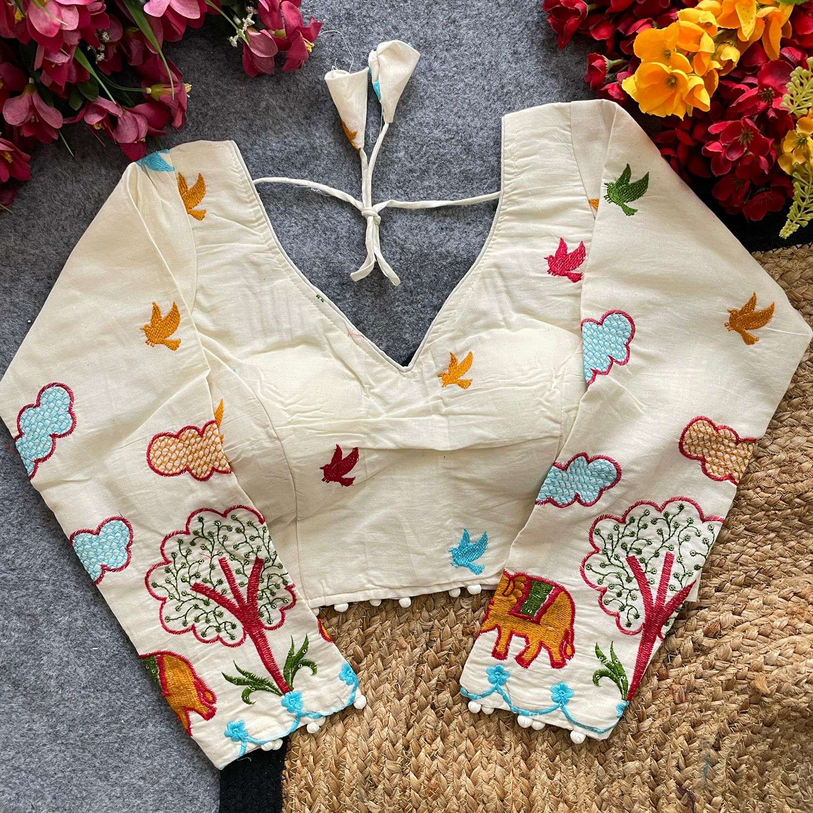 KHADI FULL PURE AND SOFT KHADI WHITE COLOUR FABRIC WITH BEAU...