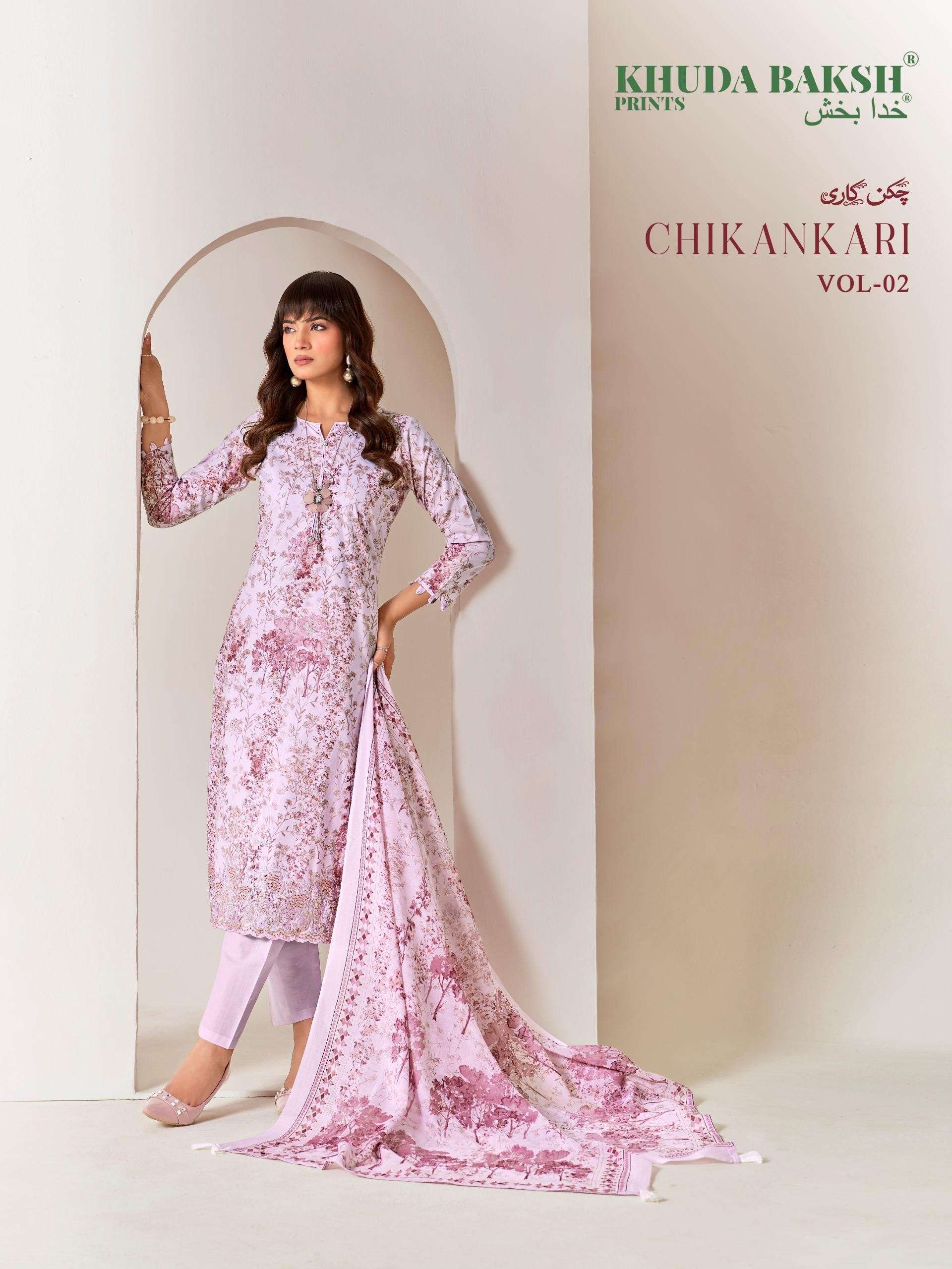 KHUDHA BAKSH PRINTS CHIKANKARI EDITION PAKISTANI LAWN PRINT ...