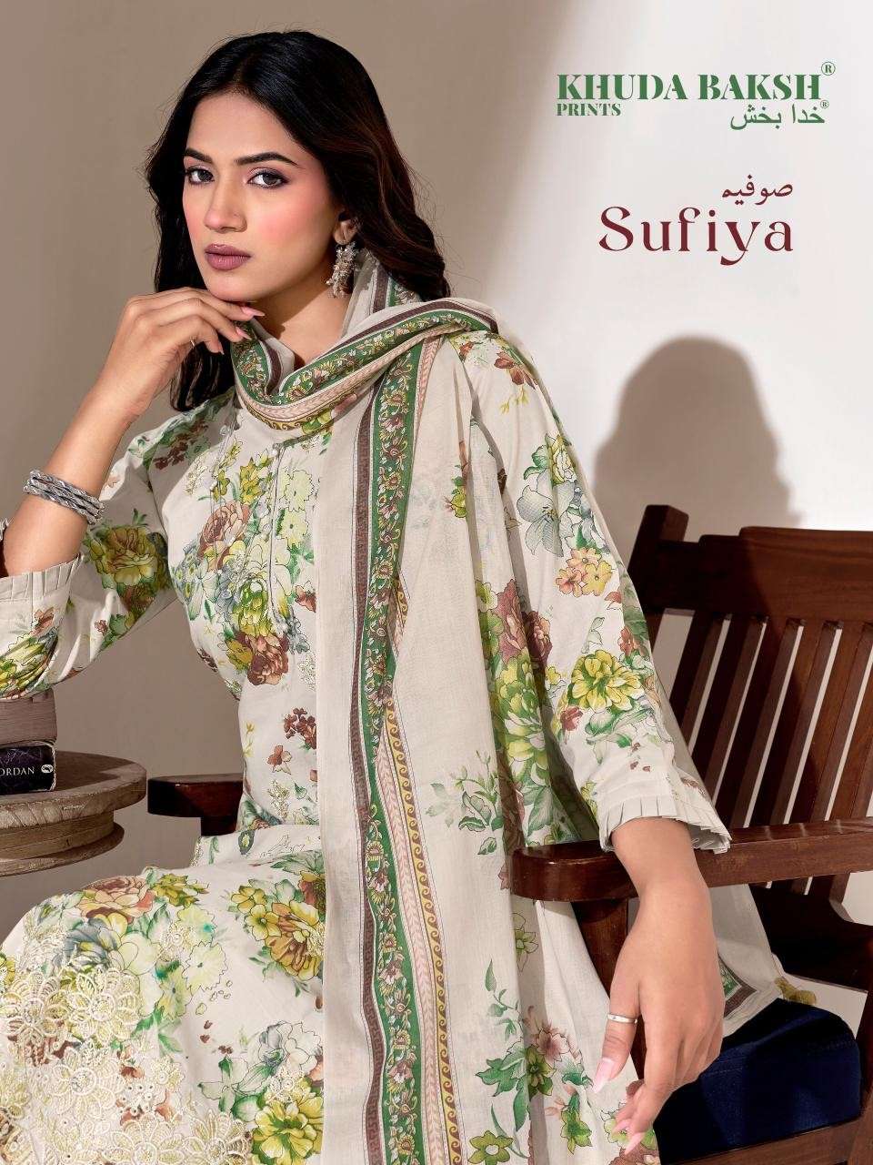 KHUDHA BAKSH PRINTS SUFIYA PAKISTANI LAWN PRINT KASHMIRI STY...