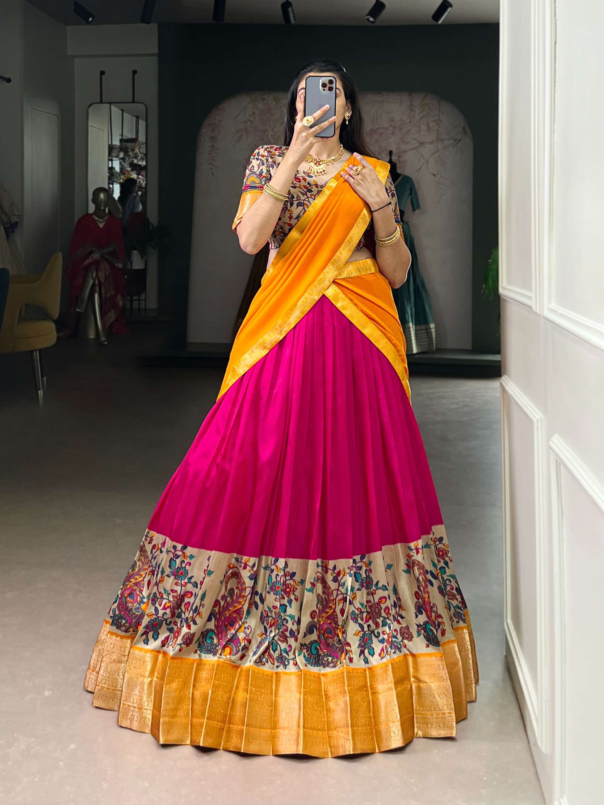 Krishika A symphony of bold colors and  Aastha Silk fancy fa...