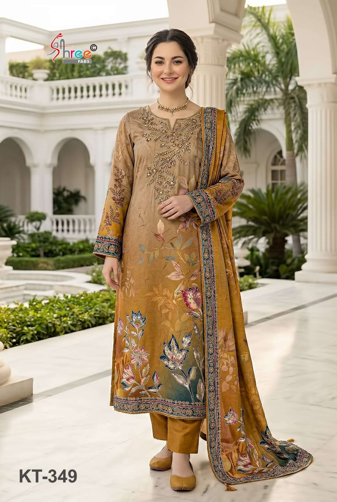 KT 349 BOUTIQUE VISCOSE MASLIN DIGITAL PRINT SALWAR KAMEEZ C...