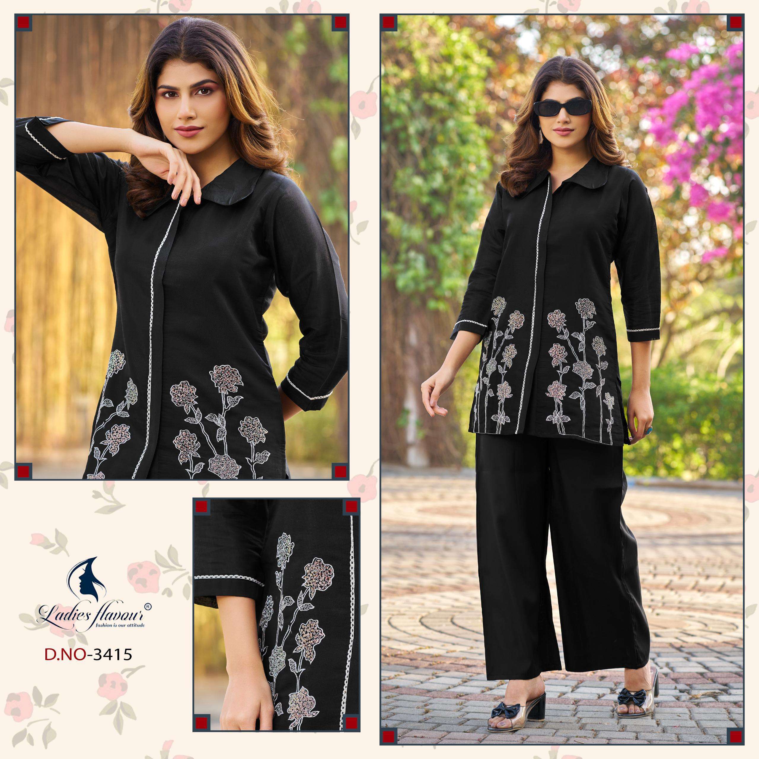LADIES FLOWER 3414 TO 3416 BOUTIQUE CHANDERI AND WORK CORD S...