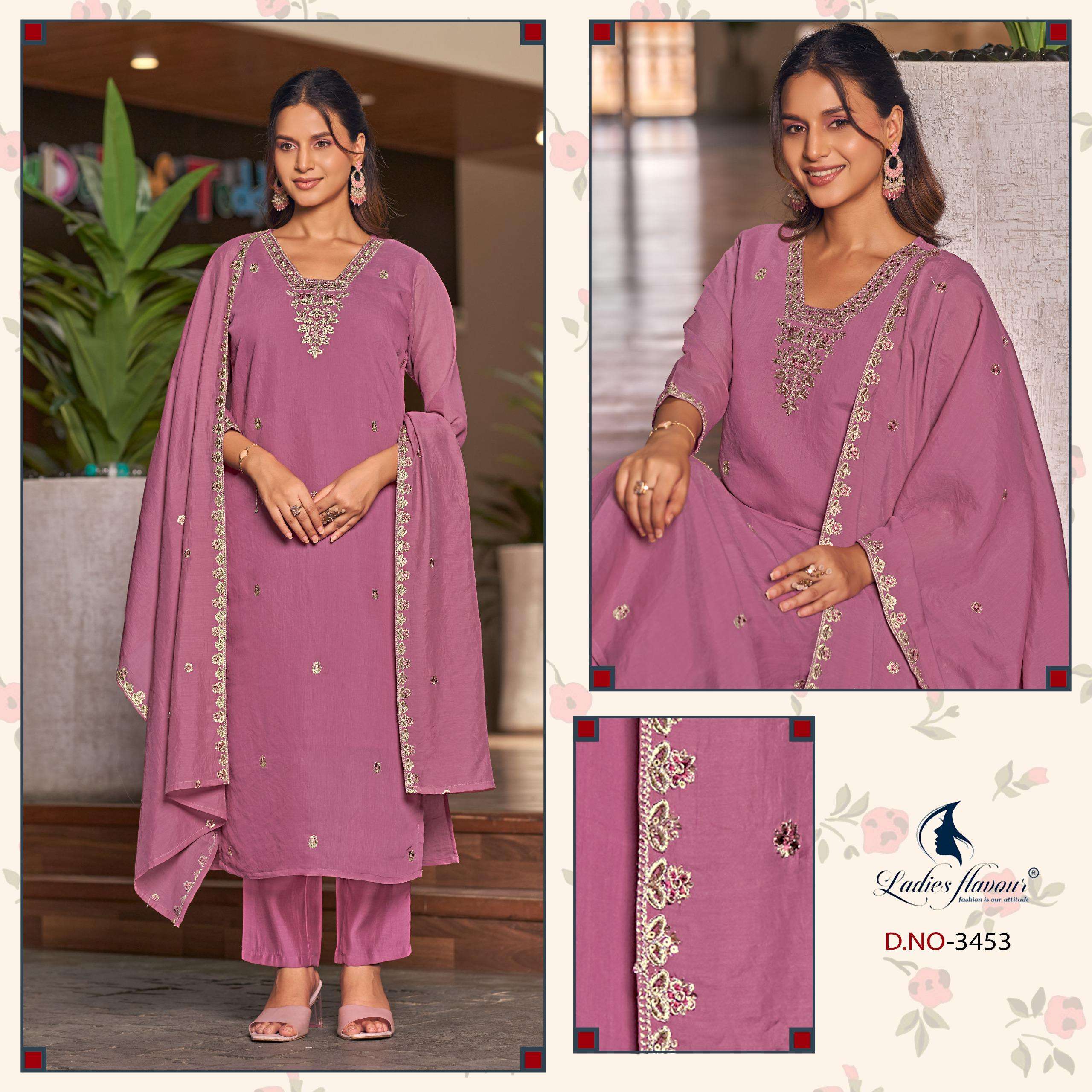 LADIES FLOWER 3451 TO 3453 BRANDED READYMADE DESIGNER SALWAR...