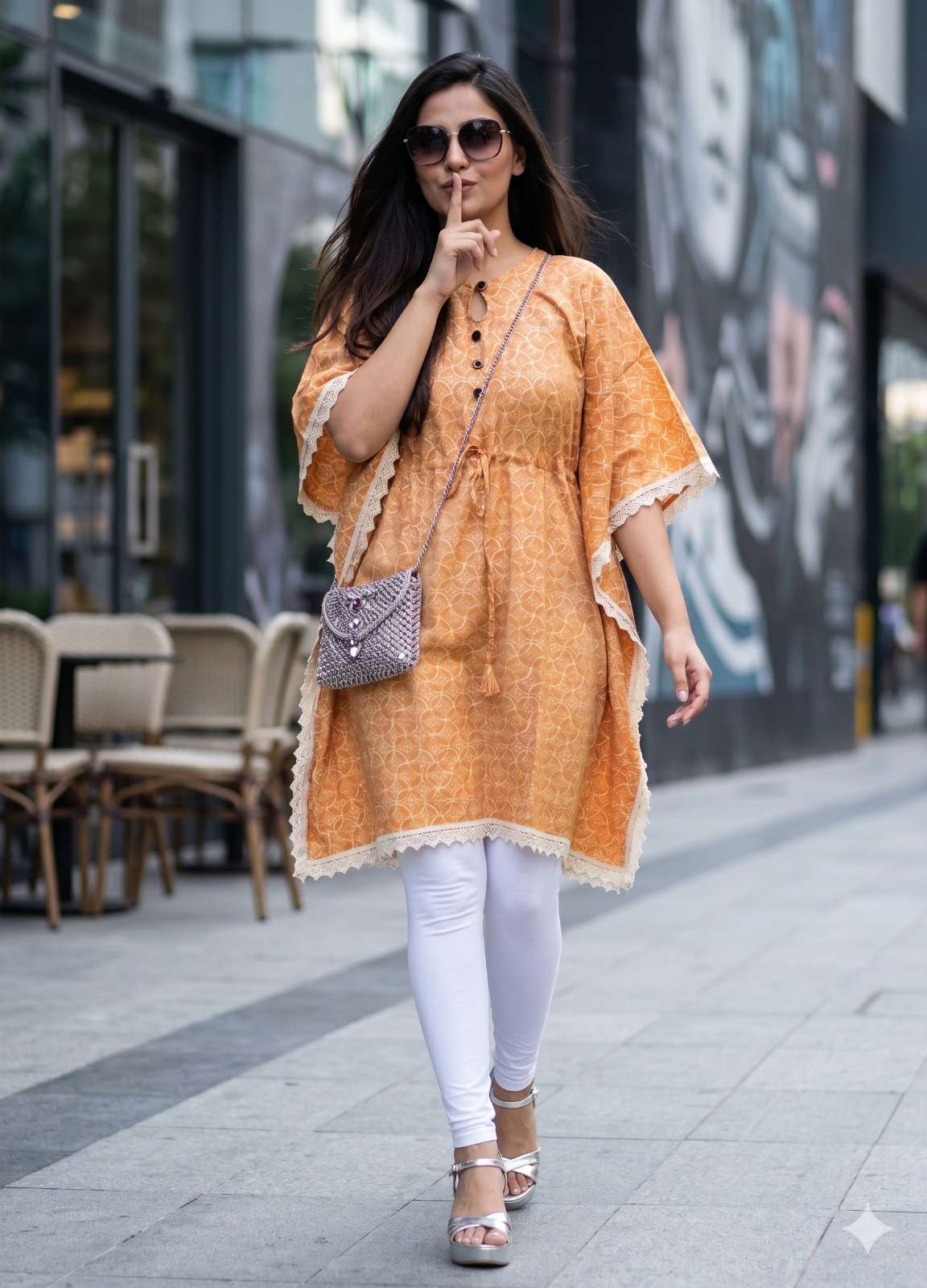 LADY KAFTAN MUSLIN DESIGNER SHORT KAFTAN TOP SET EXPORT IN S...