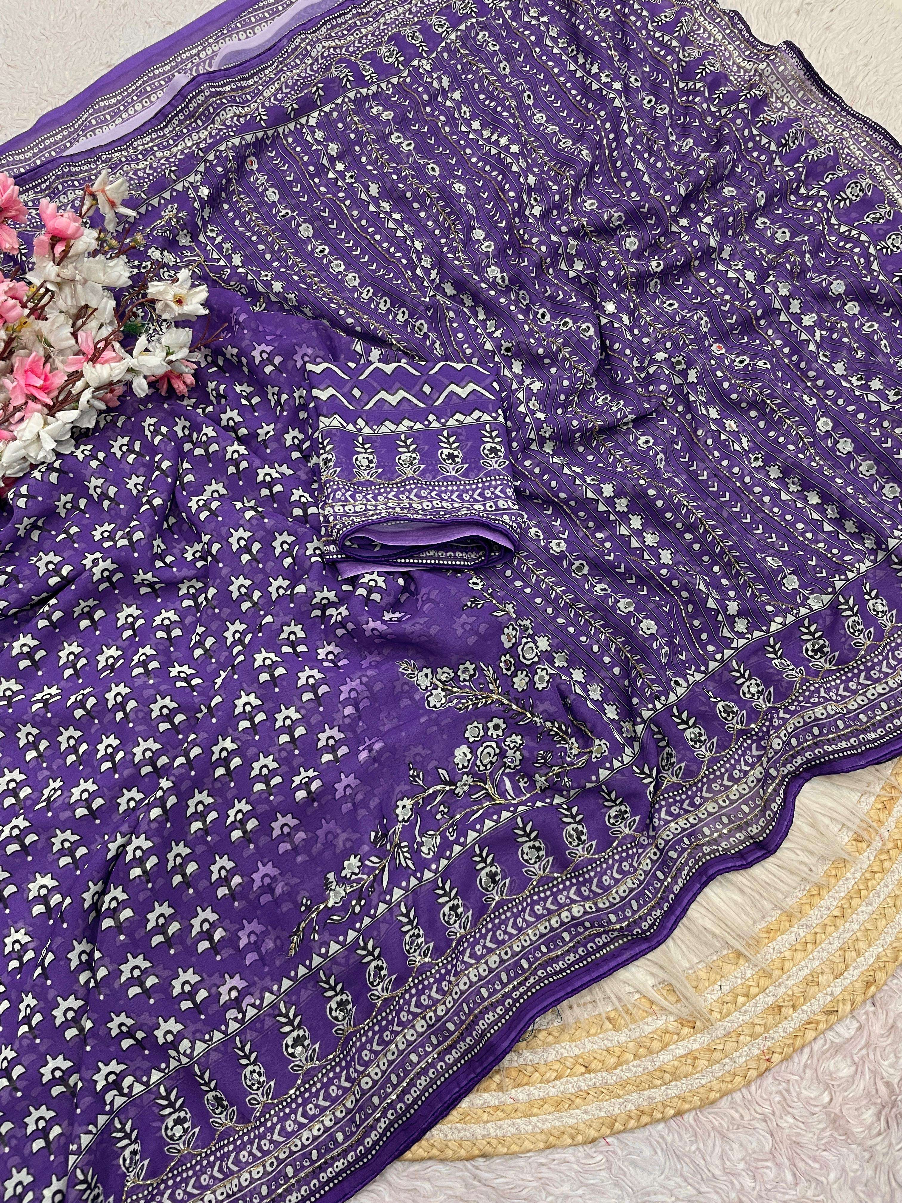 Latest trending beautiful Georgette fancy fabric with digita...