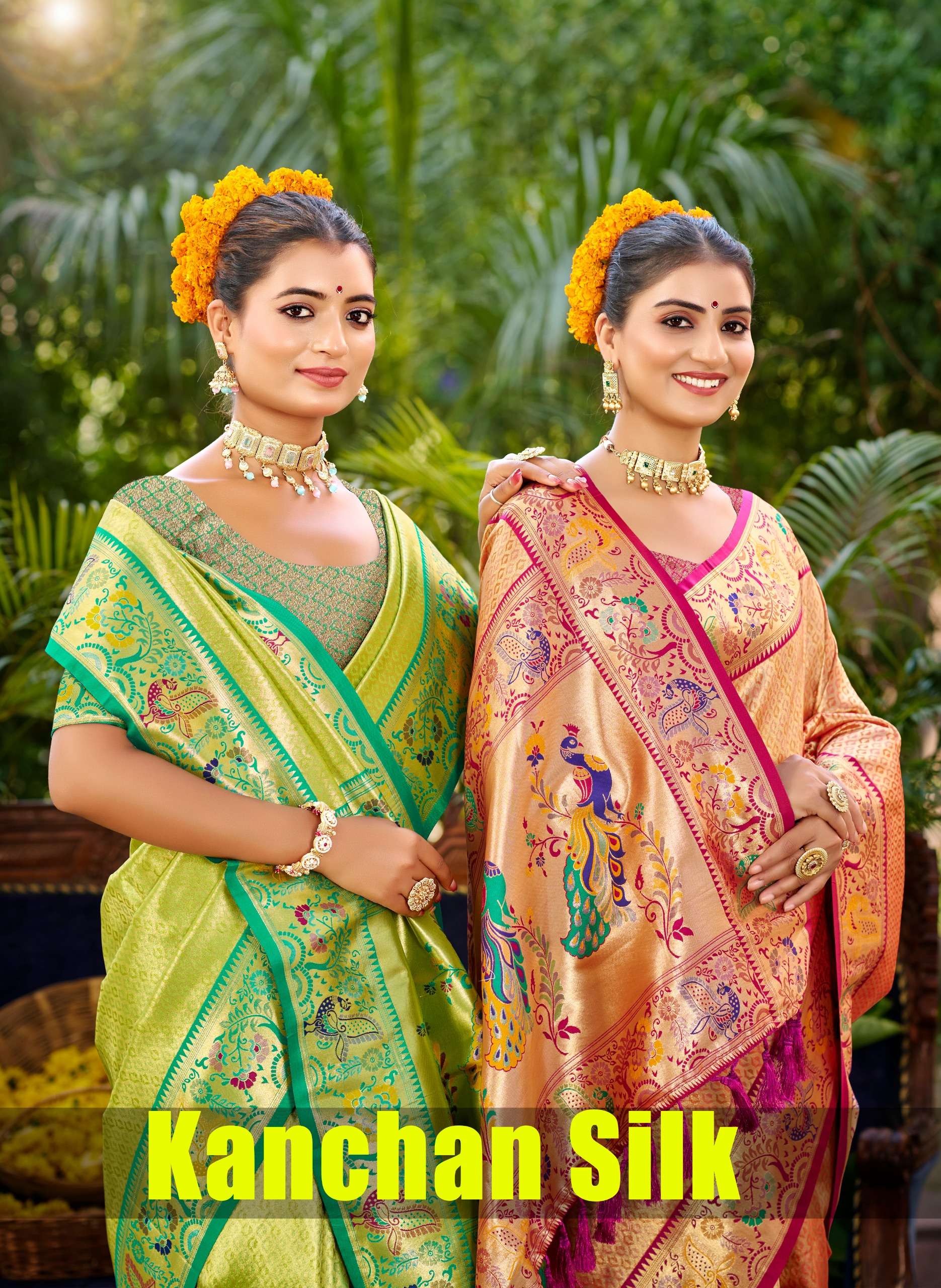 Launching Bunawat Kanchan Silk 1001 To 1006 classic silk Pai...