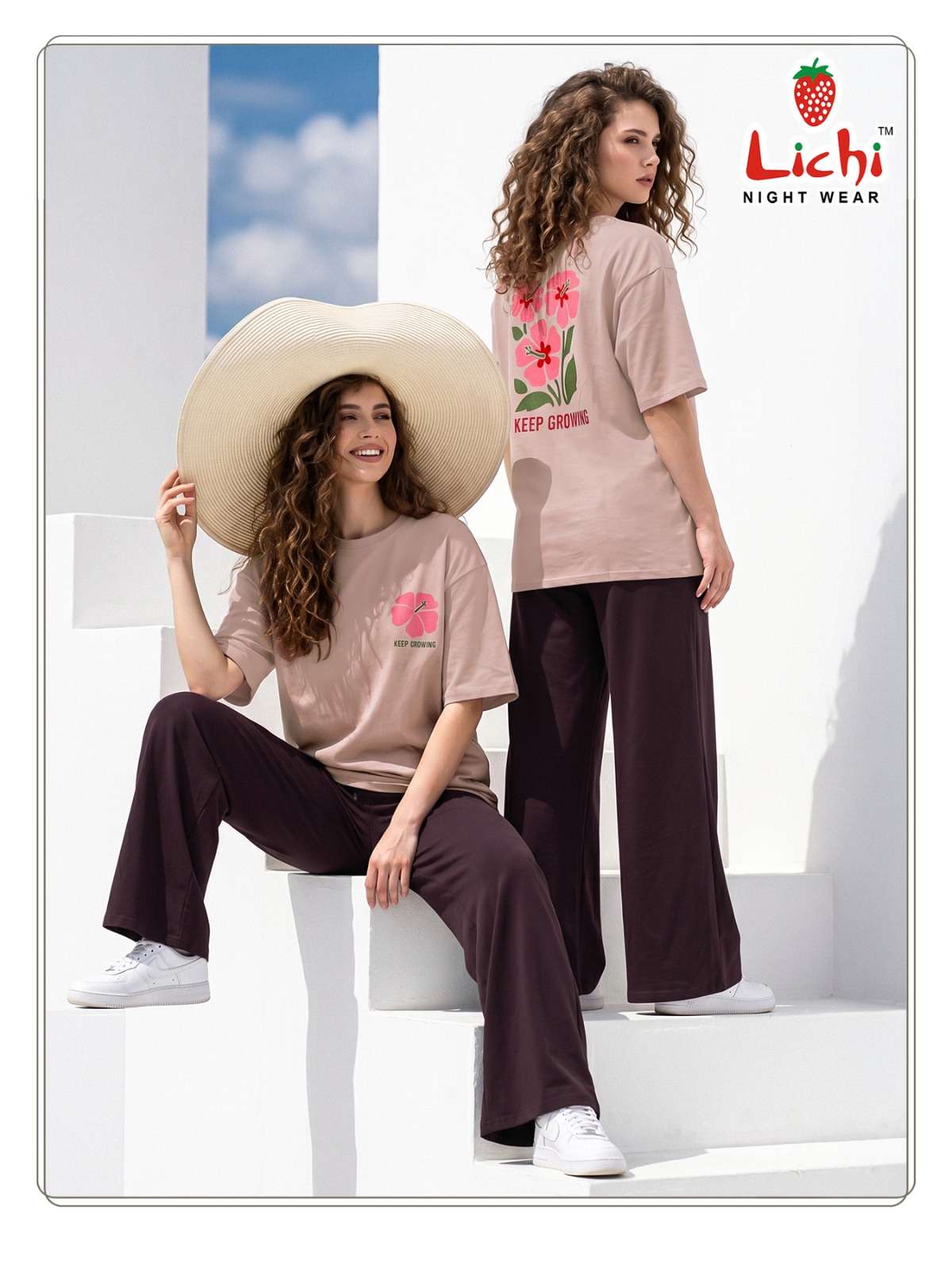 LICHI NIGHT WEAR DESIGNER CORD SET FOR GIRL WEAR TREND EXPOR...