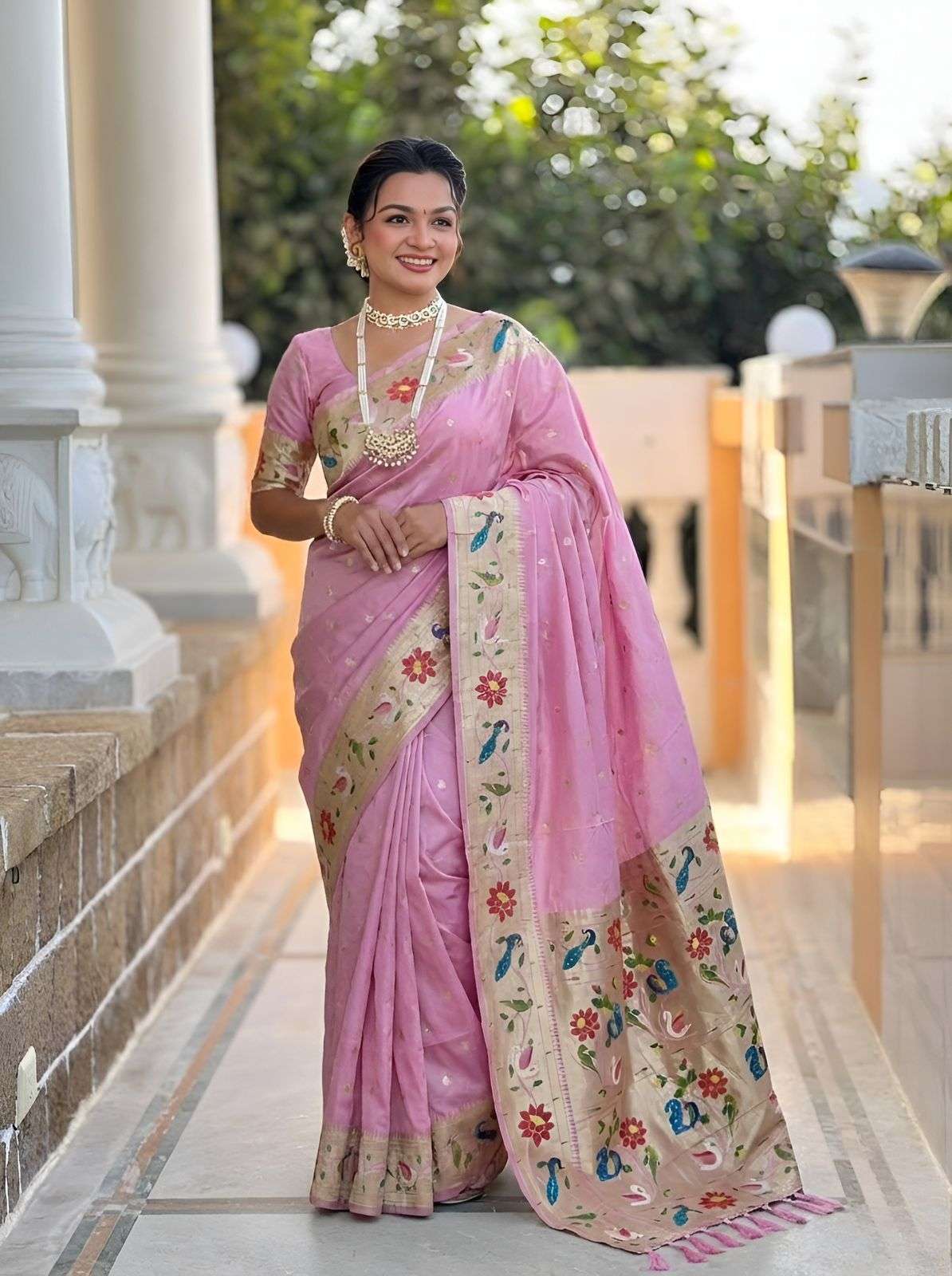  Lotus Paithani Vol 1 Soft Pethani silk fancy fabric with de...