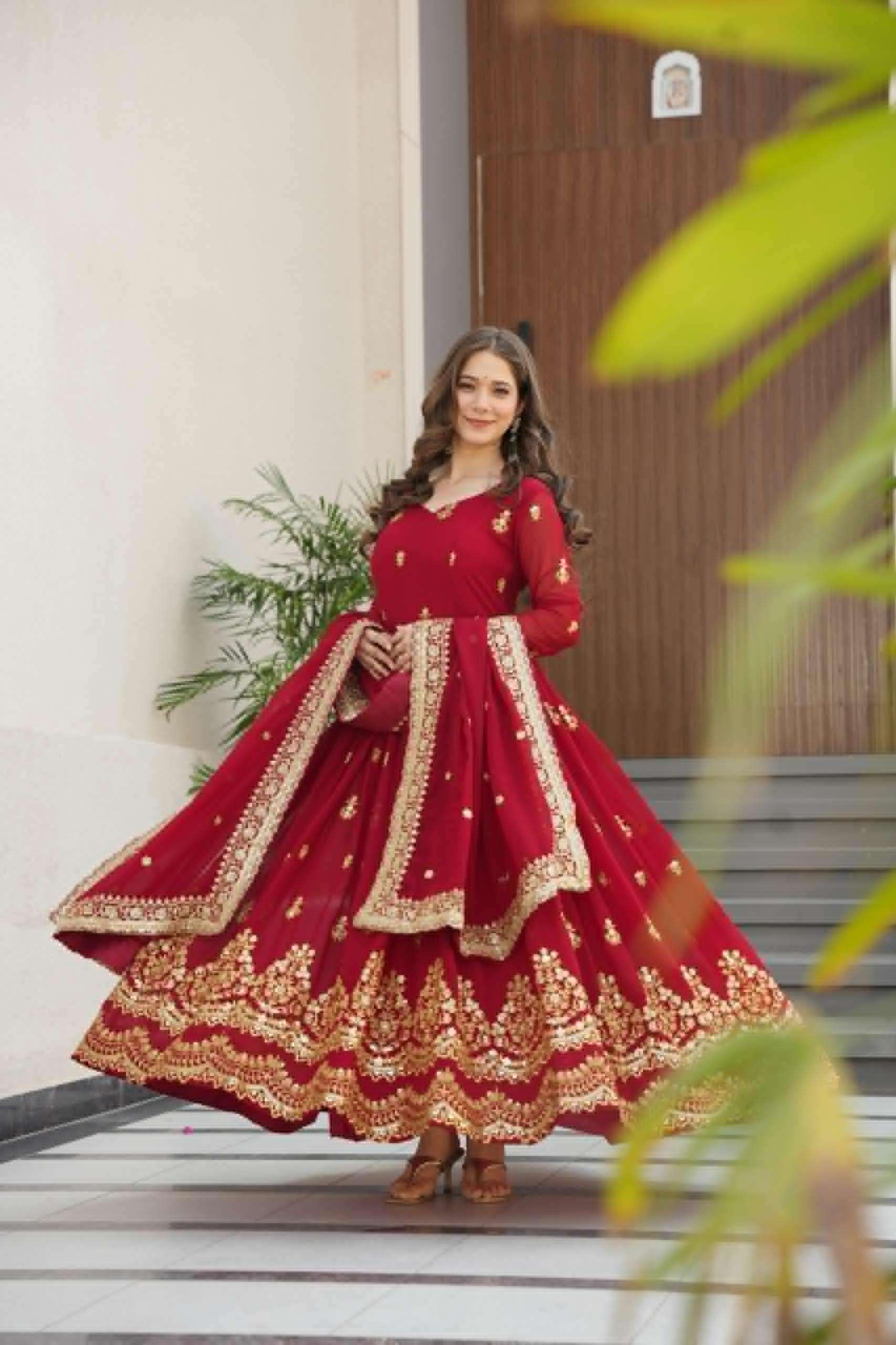 LW 9279 LUXURY CLOTHING BLOOMING DESIGNER READYMADE GOWN DUP...