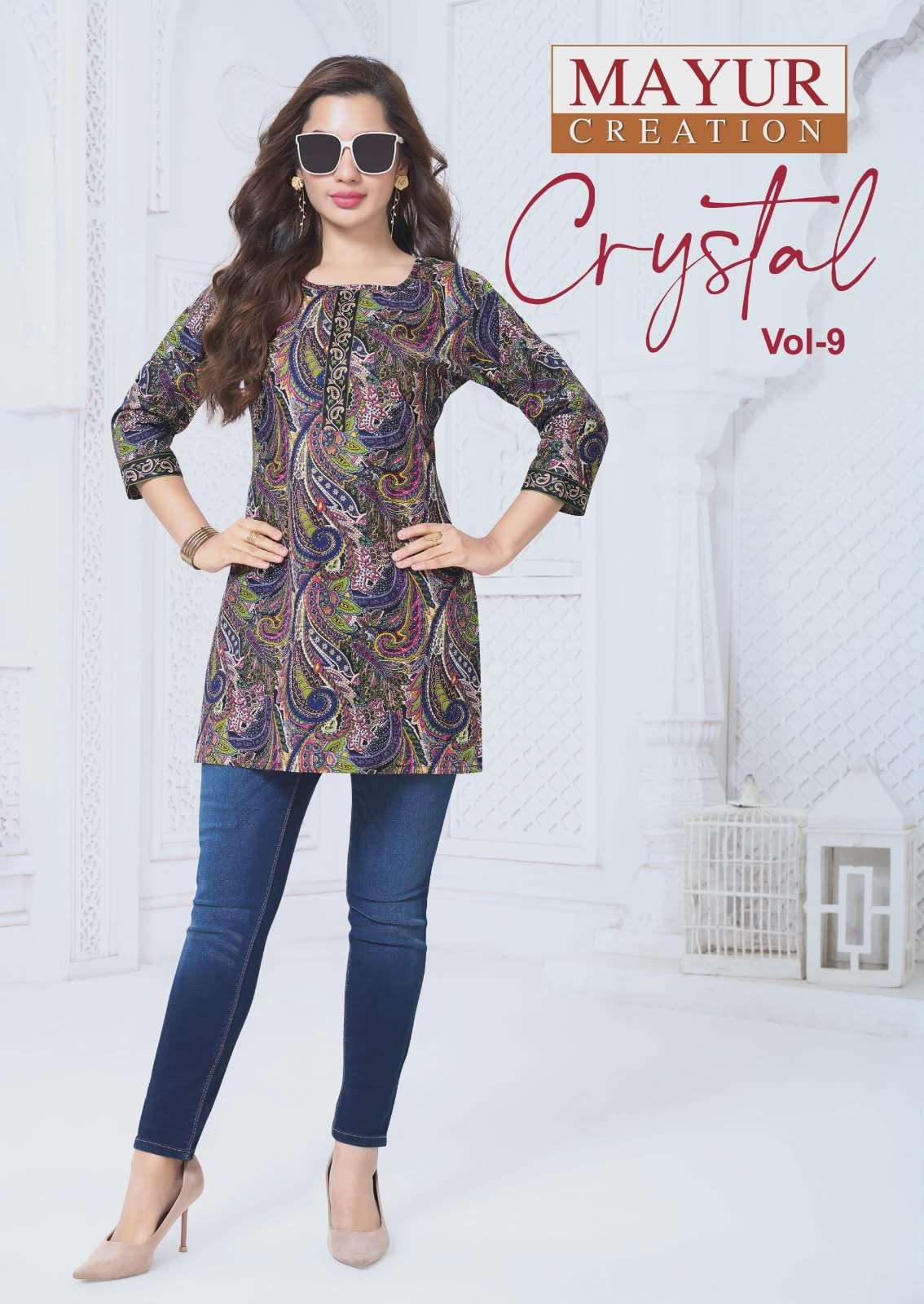 MAYUR CREATION CRYSTAL VOL 9 AFFORDABLE RANGE TUNIC TOP GIRL...