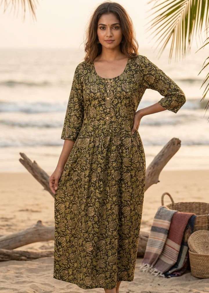 MIDI VOL 1 RAYON FOIL PRINT FROCK FOR GIRL DAILY WEAR WHOLES...