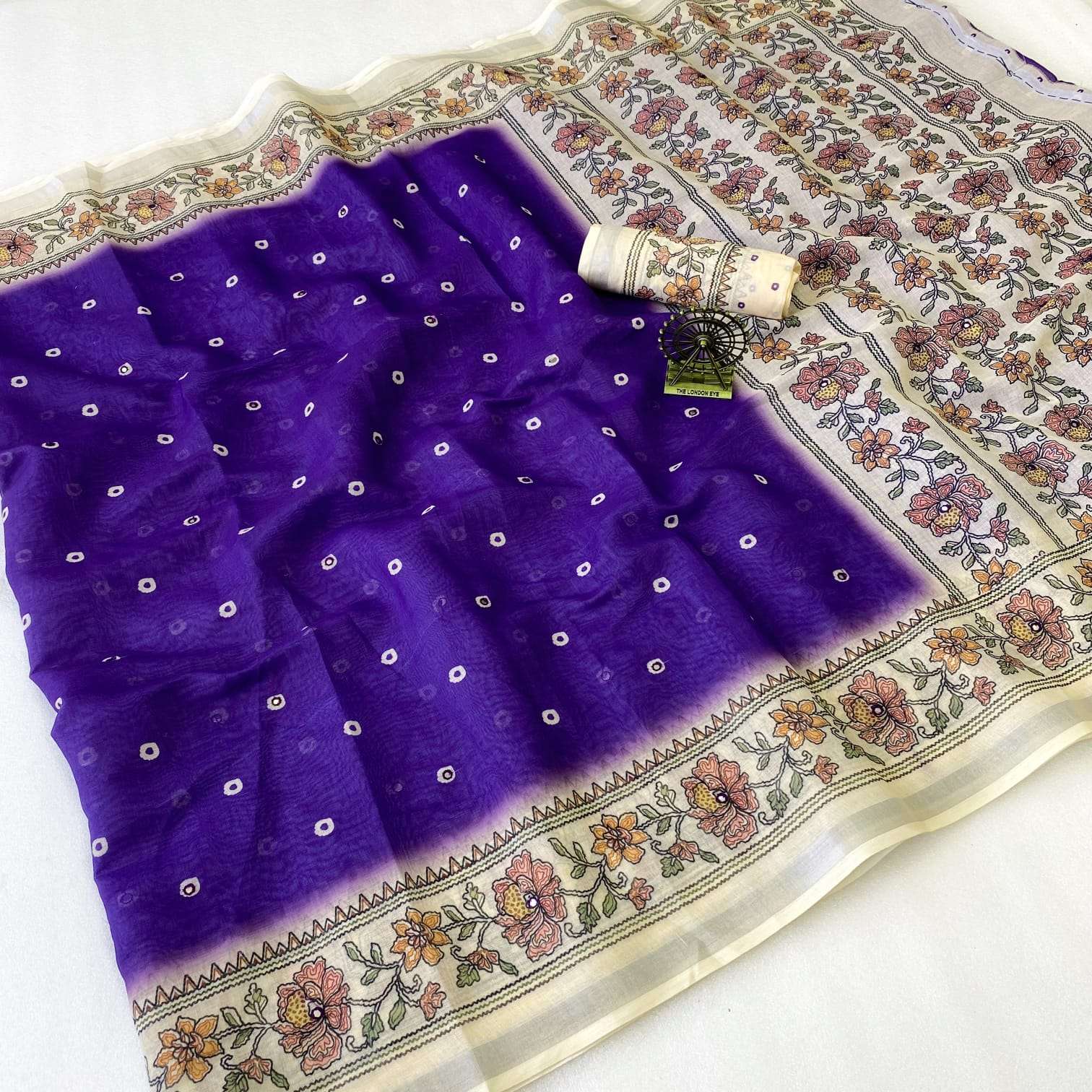MIRROR BANDHEJ GOOD QUALITY COTTON SOFT FABRIC SAREE WHOLESA...