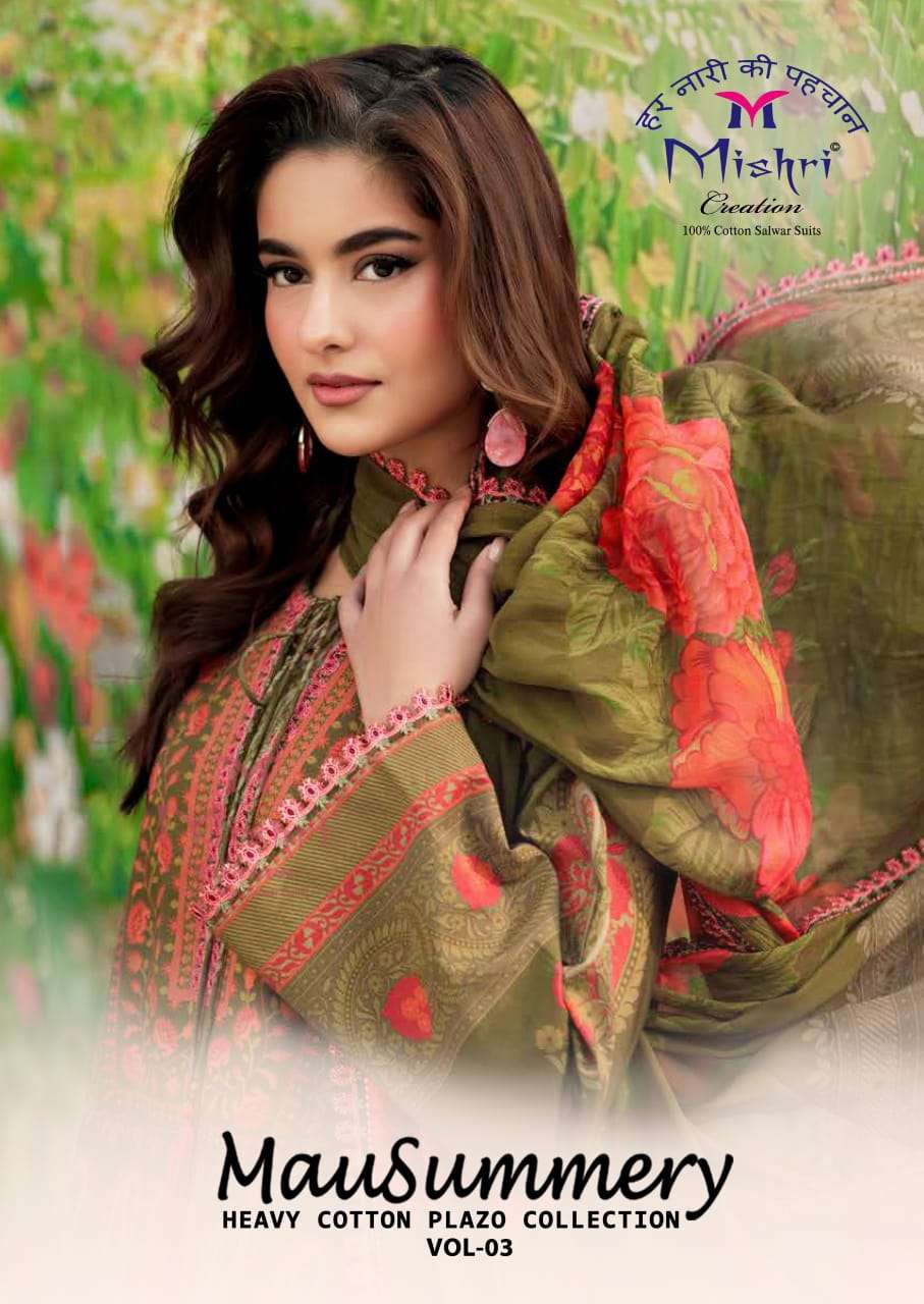 MISHRI CREATION MAUSUMMERY VOL 3 COTTON PRINT PAKISTANI DRES...