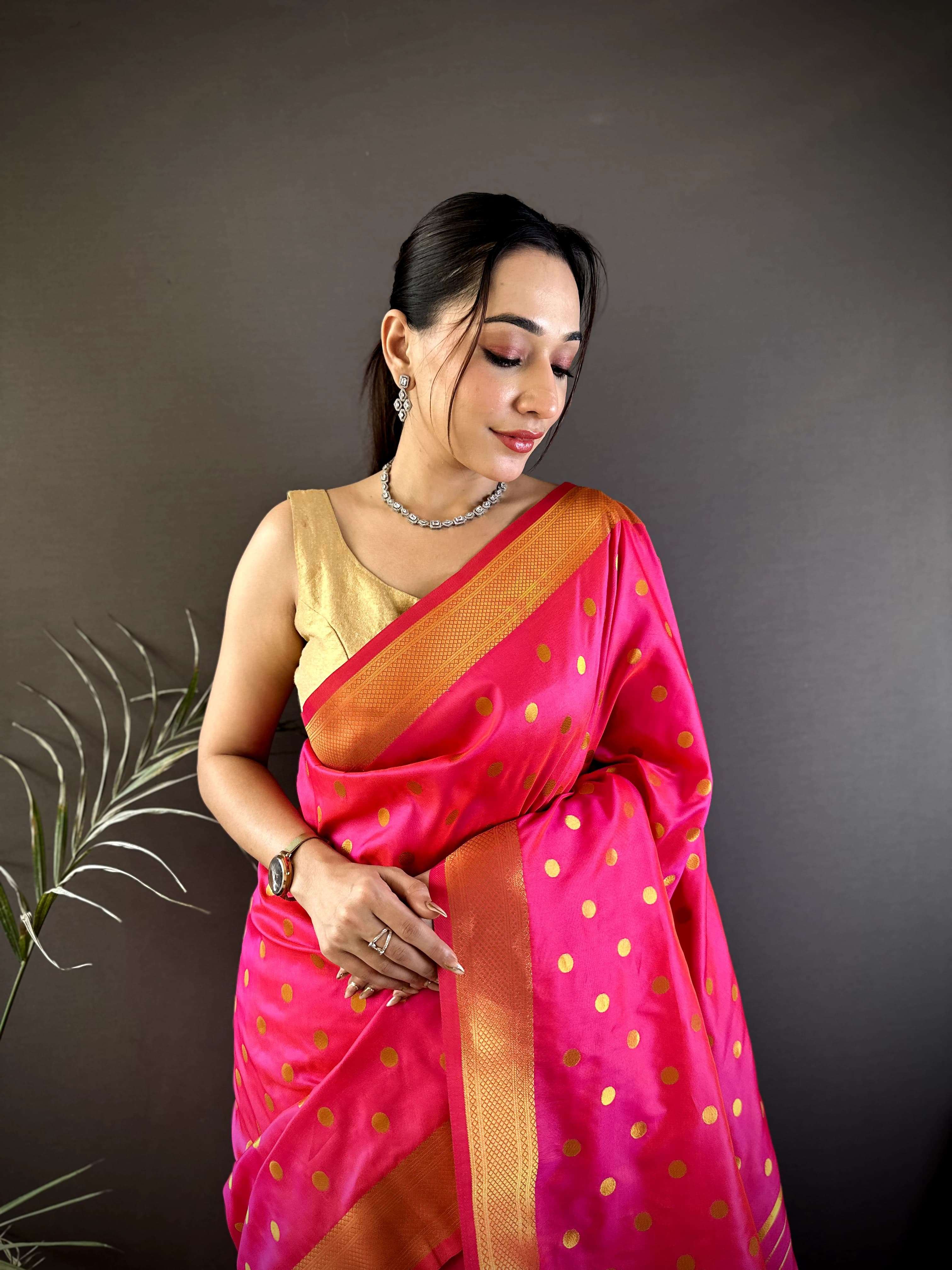  mm 2 Unique and High Quality Lichi Silk paithani Silk fabri...