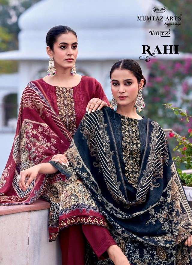 MUMTAZ ARTS ROSELLA DISCHARGE PRINT WITH HEAVY WORK UNSTITCH...
