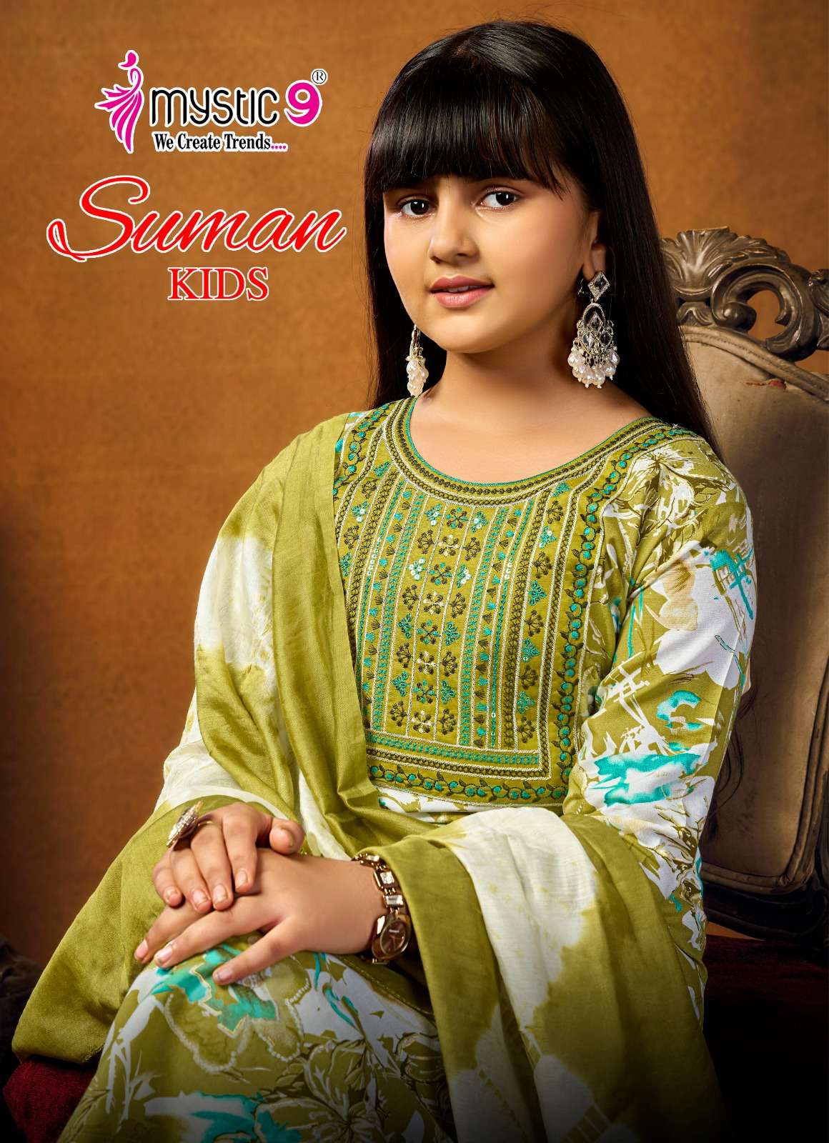 MYSTIC 9 SUMAN KIDS VOL 1 RAYON FOIL PRINT KIDS STRAIGHT CUT...