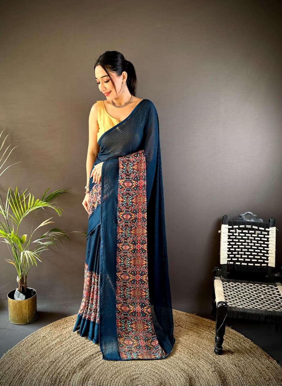 NAFIZA DESIGNER FANCY GEORGETTE FABRIC OUTFIT SAREE WHOLESAL...