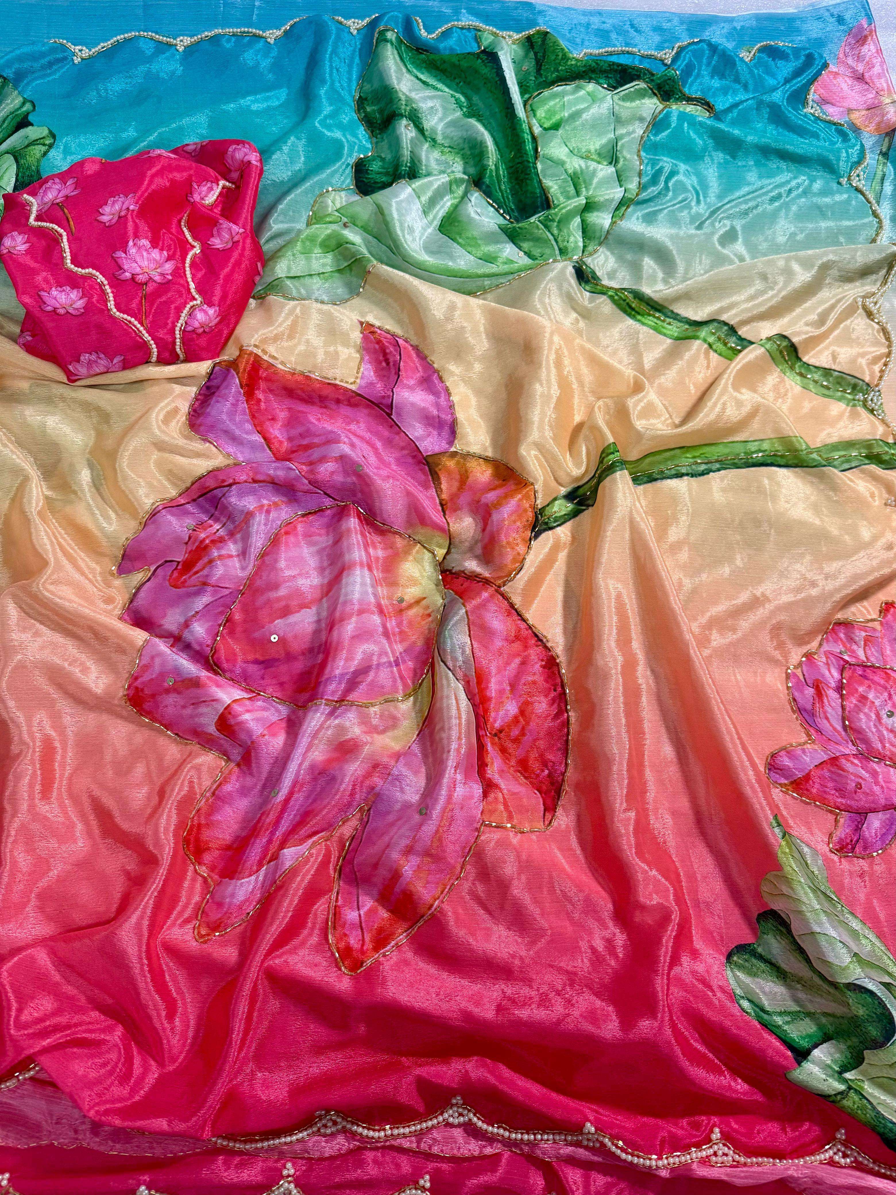 New Arrival Pure and classic malai silk fancy fabric with be...