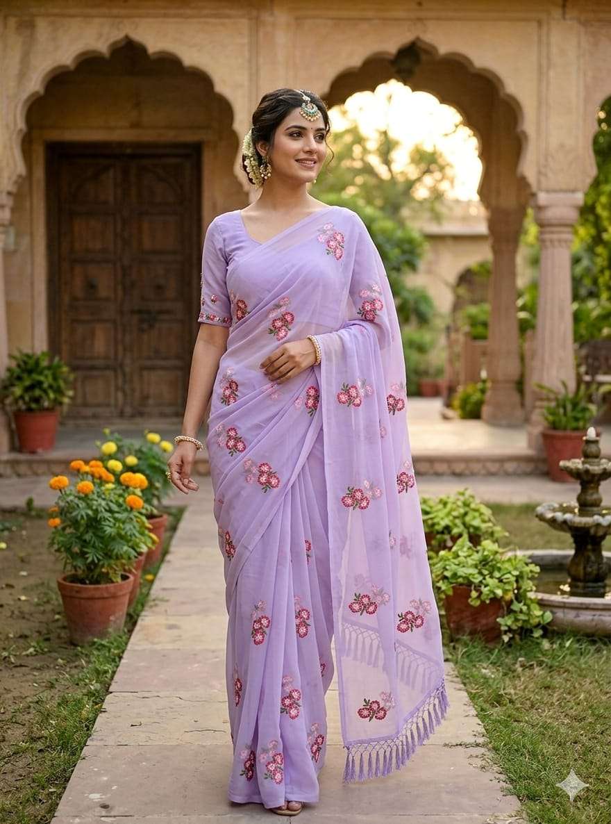 New Arrival soft and pure Georgette fancy fabric with beauti...