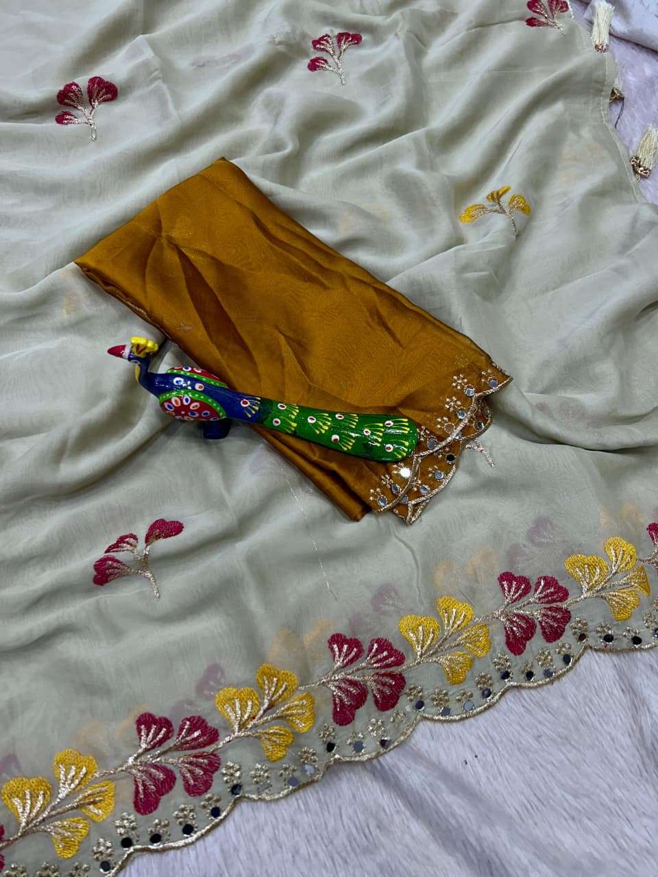 New Arrivals pure and Soft Rangoli silk fancy fabric regal w...