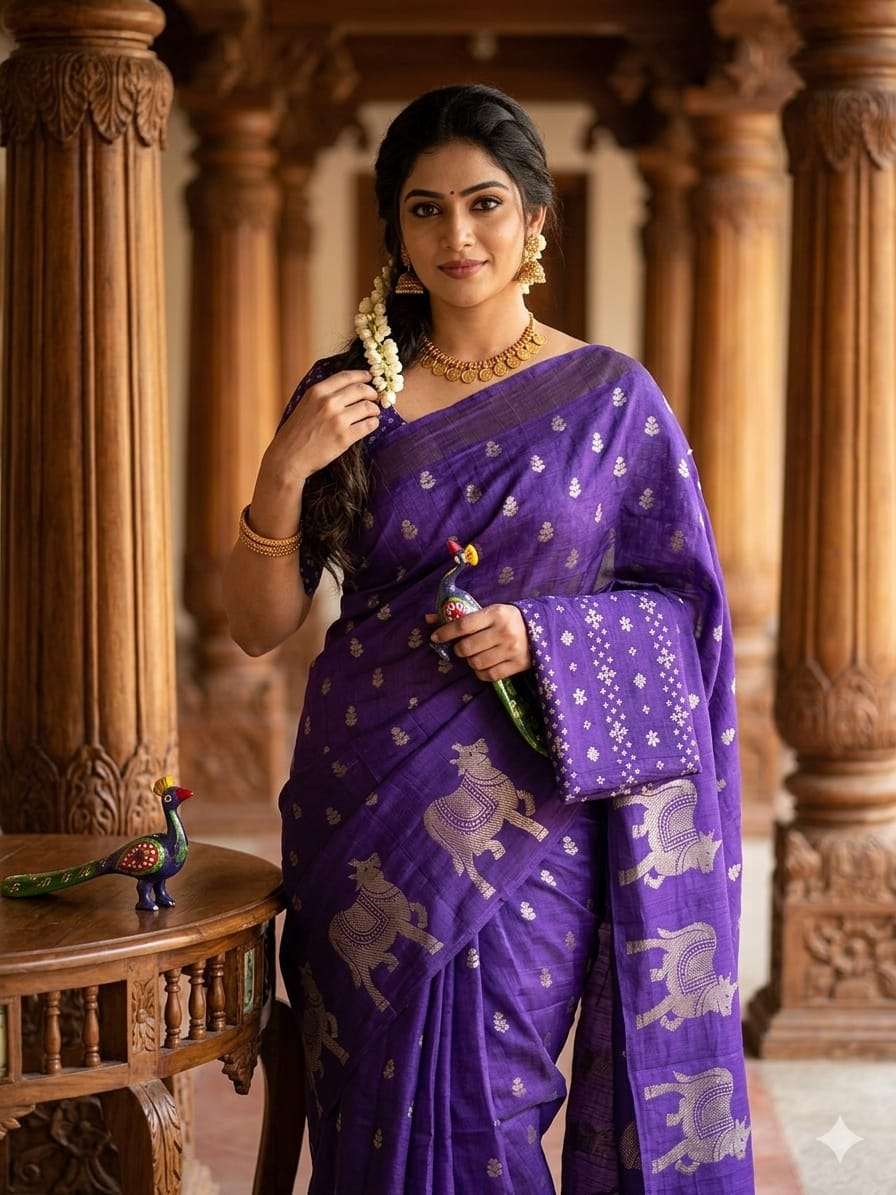 new Arrivals Russian Creap beauty Silk fancy fabric Saree re...