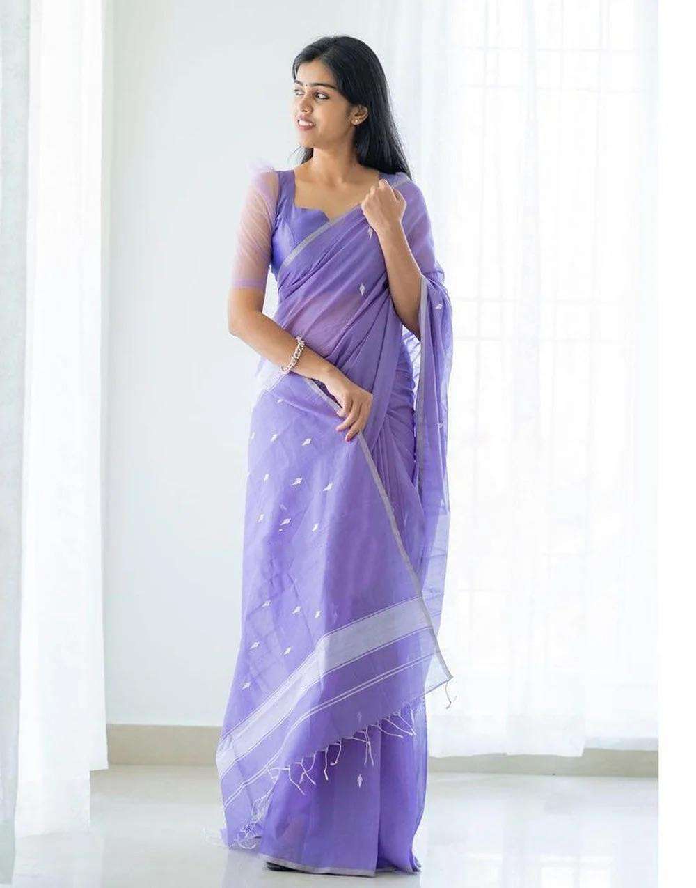 New Arrivals super soft and classic Linen fancy fabric Saree...