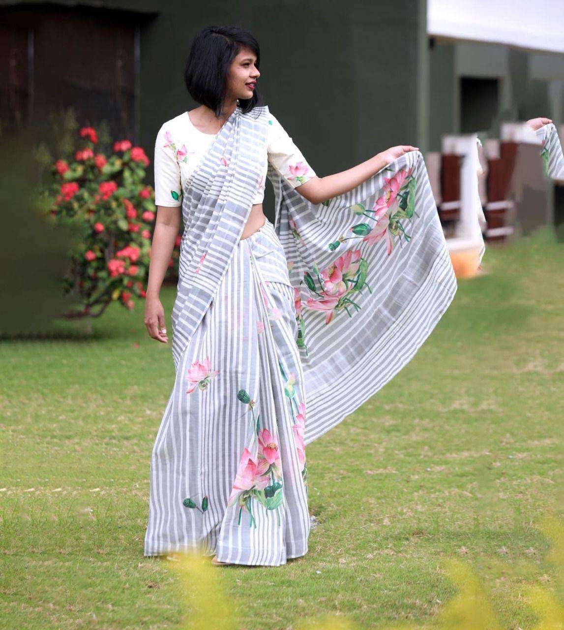 New Designer Linen fancy fabric shiny and craft Digital Pr...