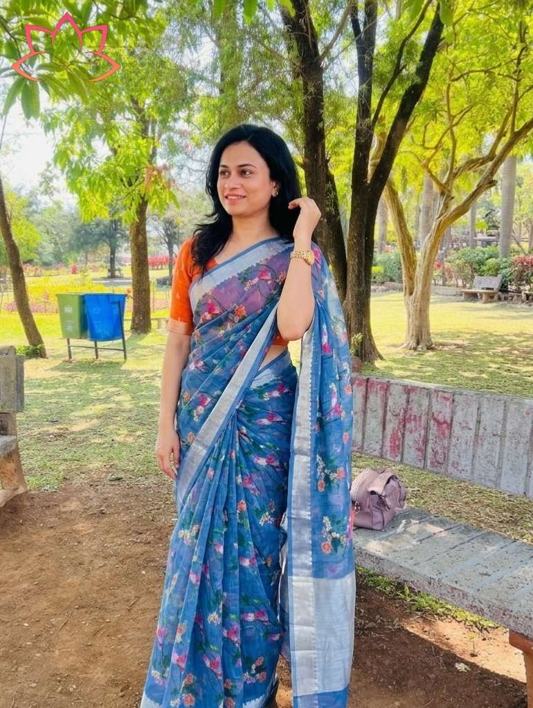 New Designer saree pure and Soft Linen fabric with Mangalagi...